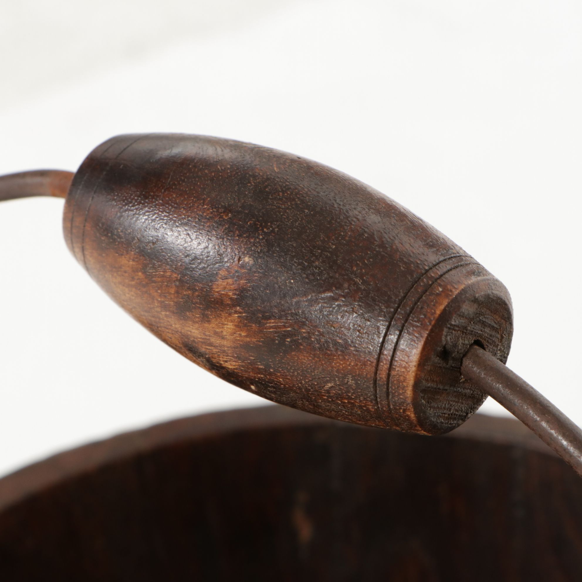 Rustic Harvest Bucket with Hand Hewn Staves and Metal Bands