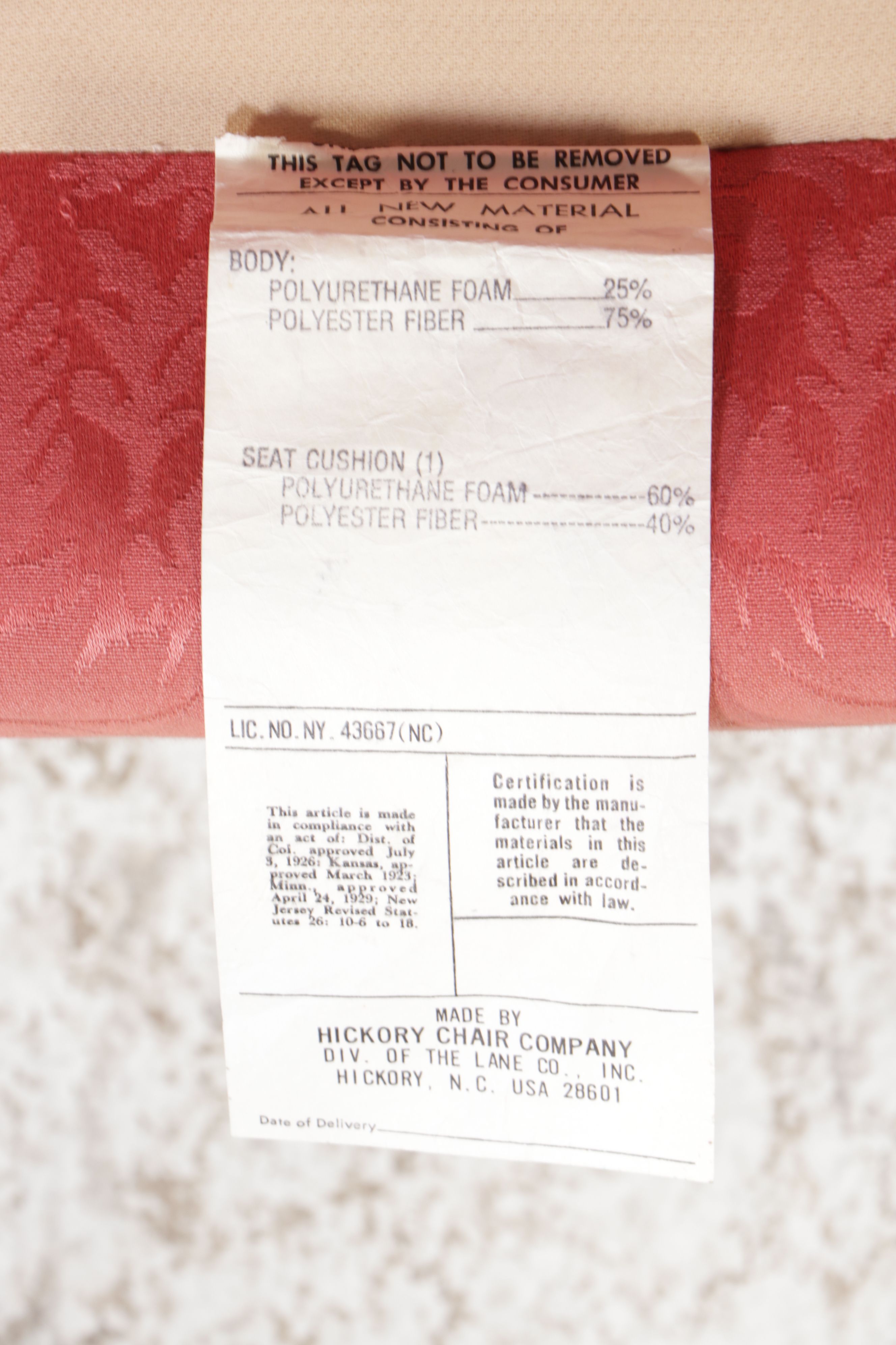 Hickory Chair Co. Sheraton Style Armchair, Mid-20th Century