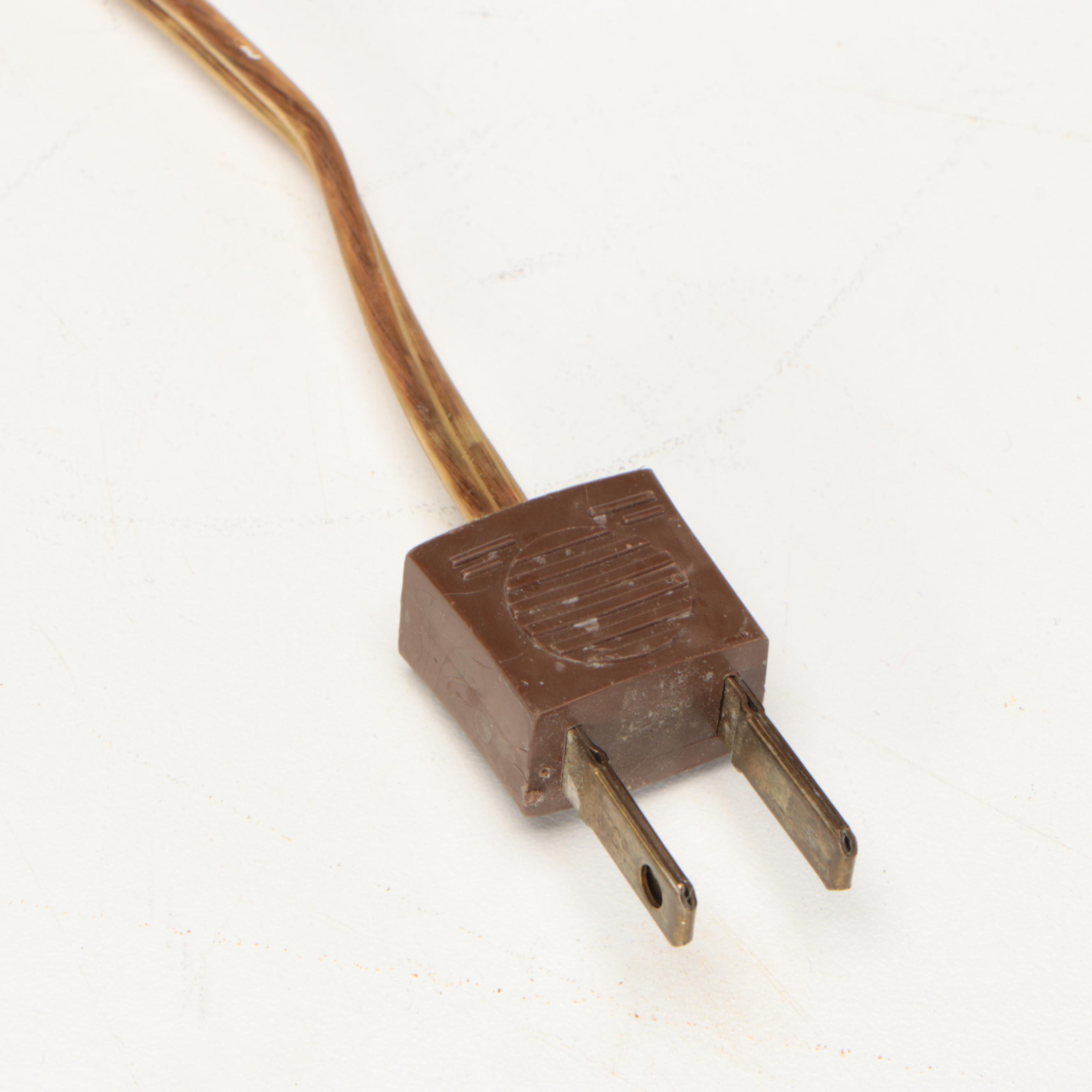 Victorian Style Parlor Lamp with Hand-Painted Satin Glass Shade, Mid-20th C.