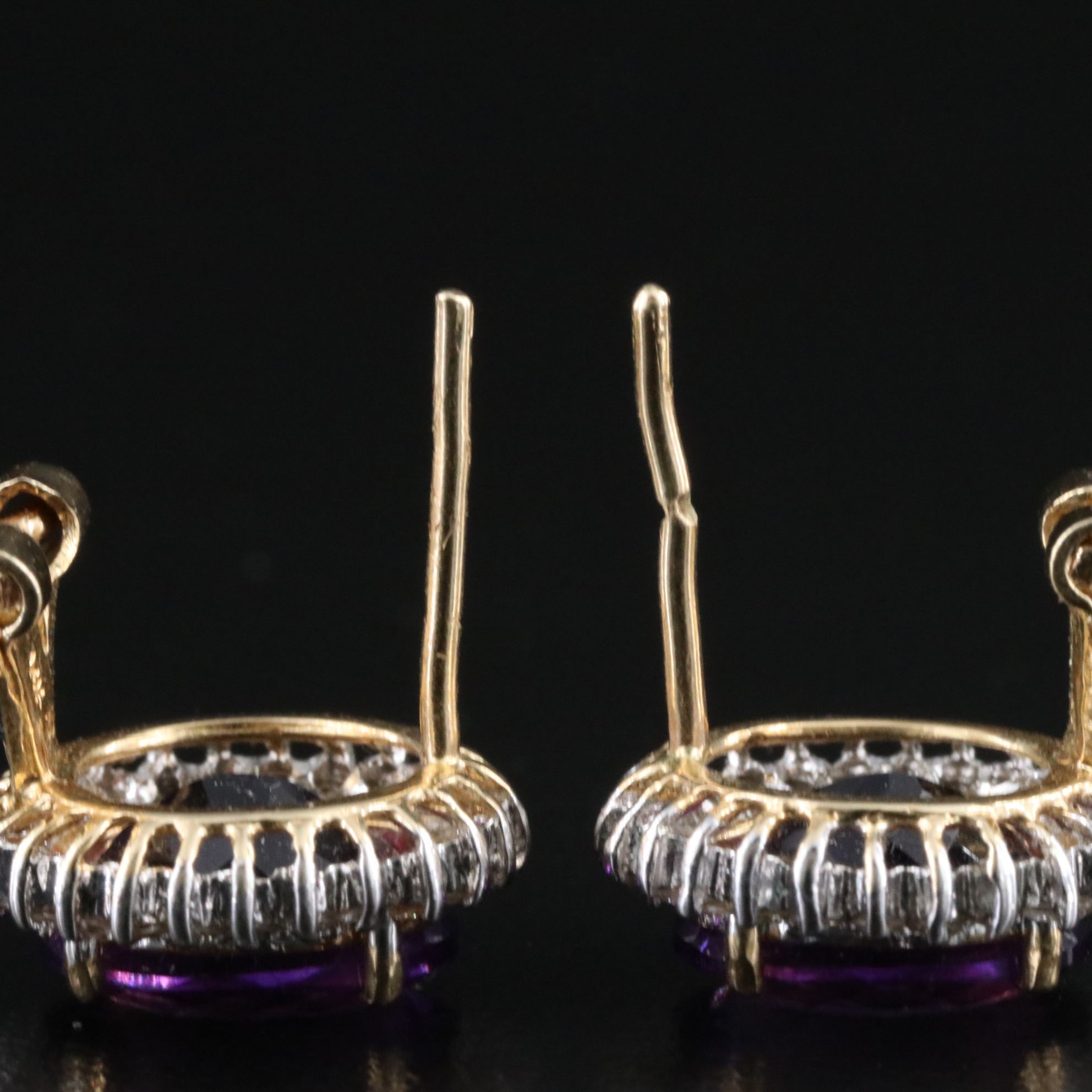 14K Amethyst and Diamond Earrings