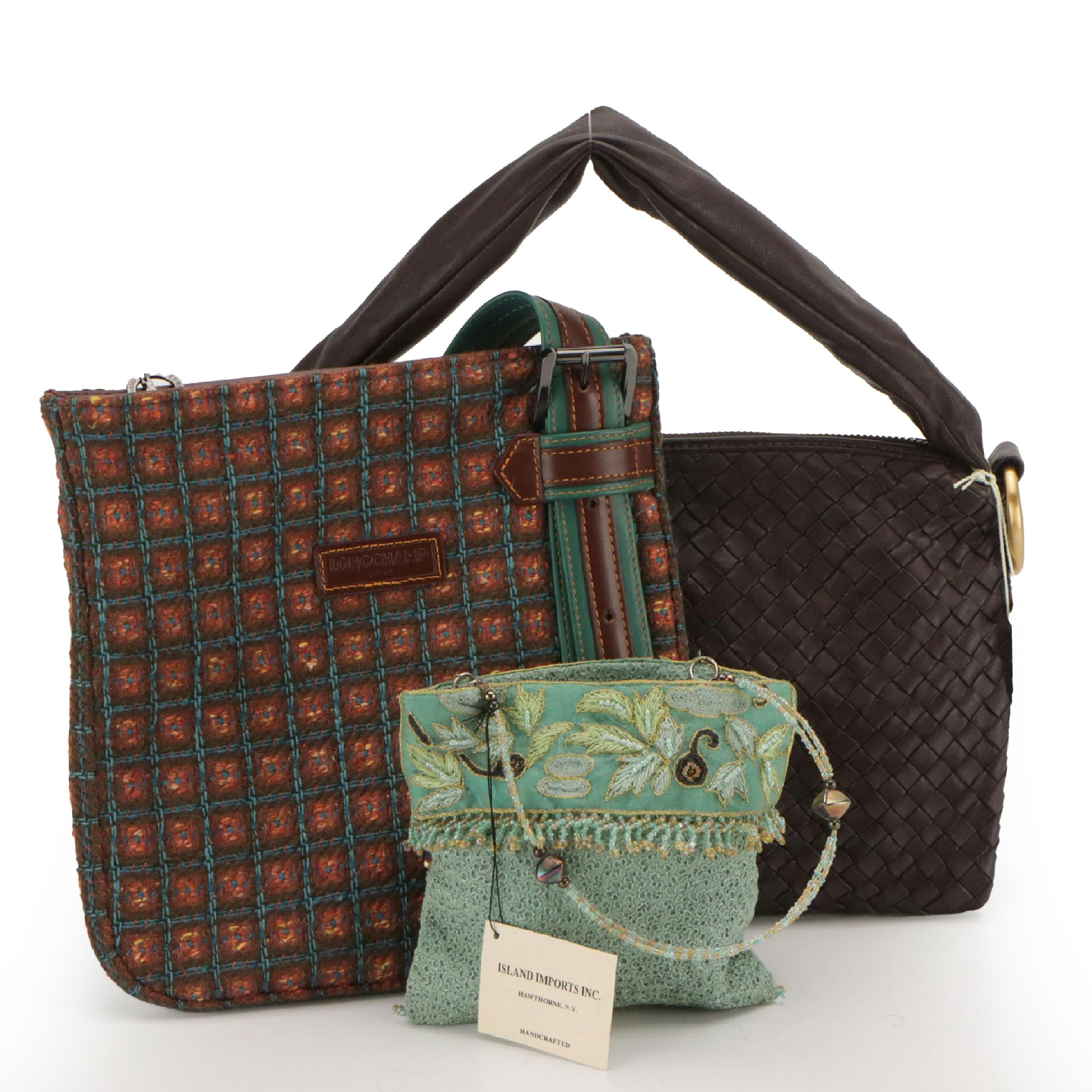 Christopher Kon Woven Leather Shoulder Bag, Longchamp Dandy Crossbody Bag & More
