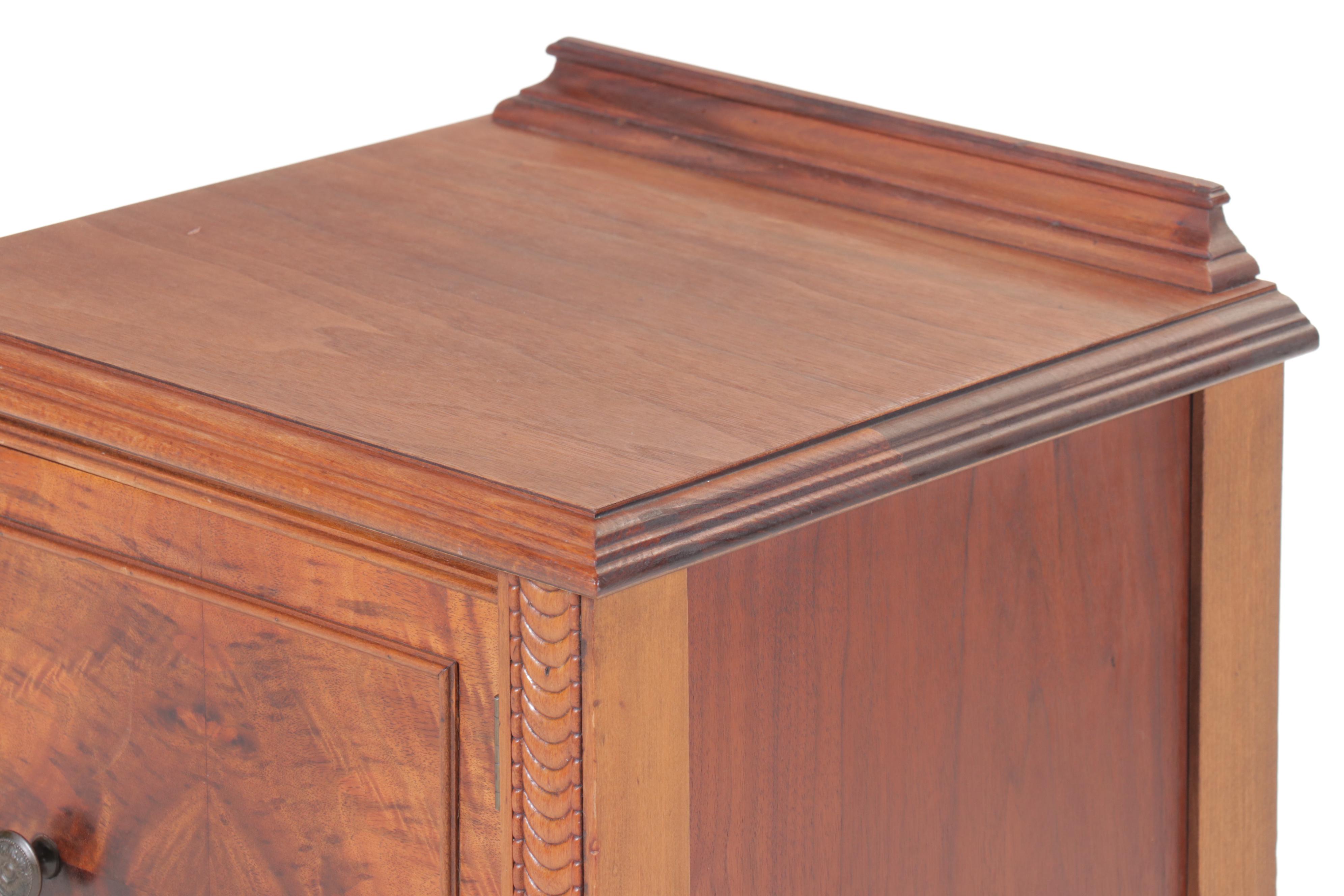 Louis XVI Style Burl Wood and Walnut Bedside Cabinet, Early to Mid-20th Century