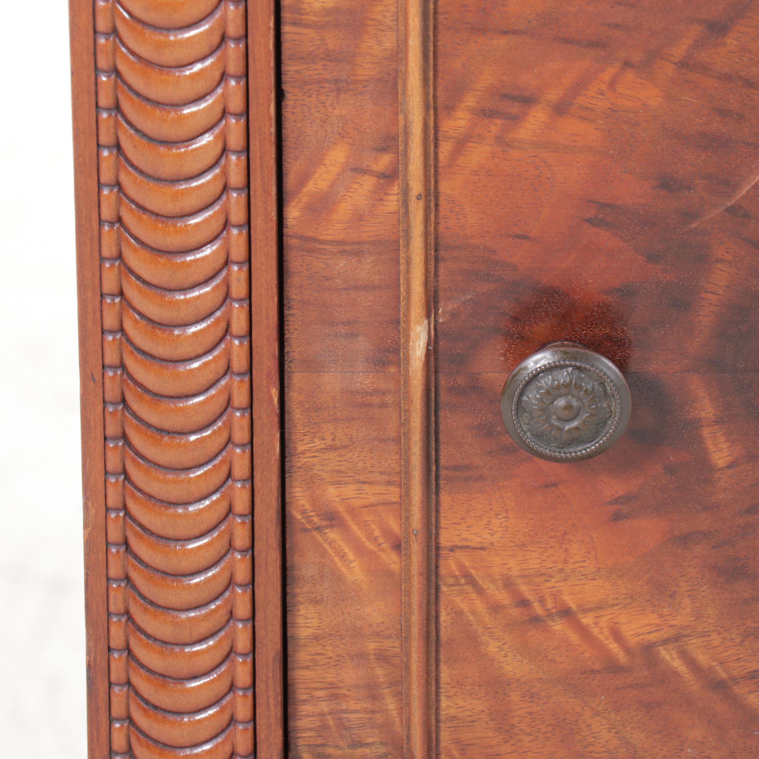 Louis XVI Style Burl Wood and Walnut Bedside Cabinet, Early to Mid-20th Century