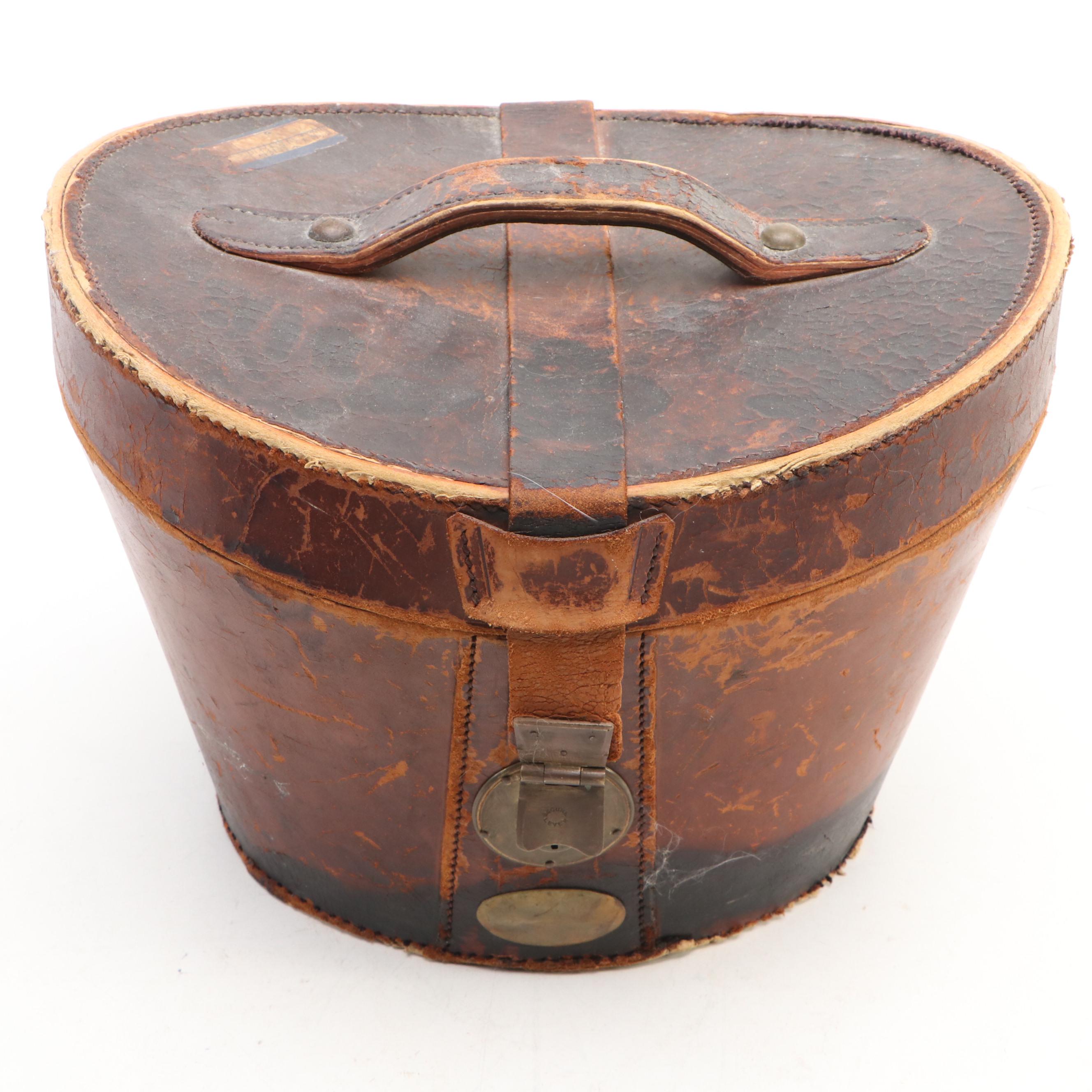 Meyers of Lexington, KY Beaver Saddleseat Riding Top Hat with Leather Case