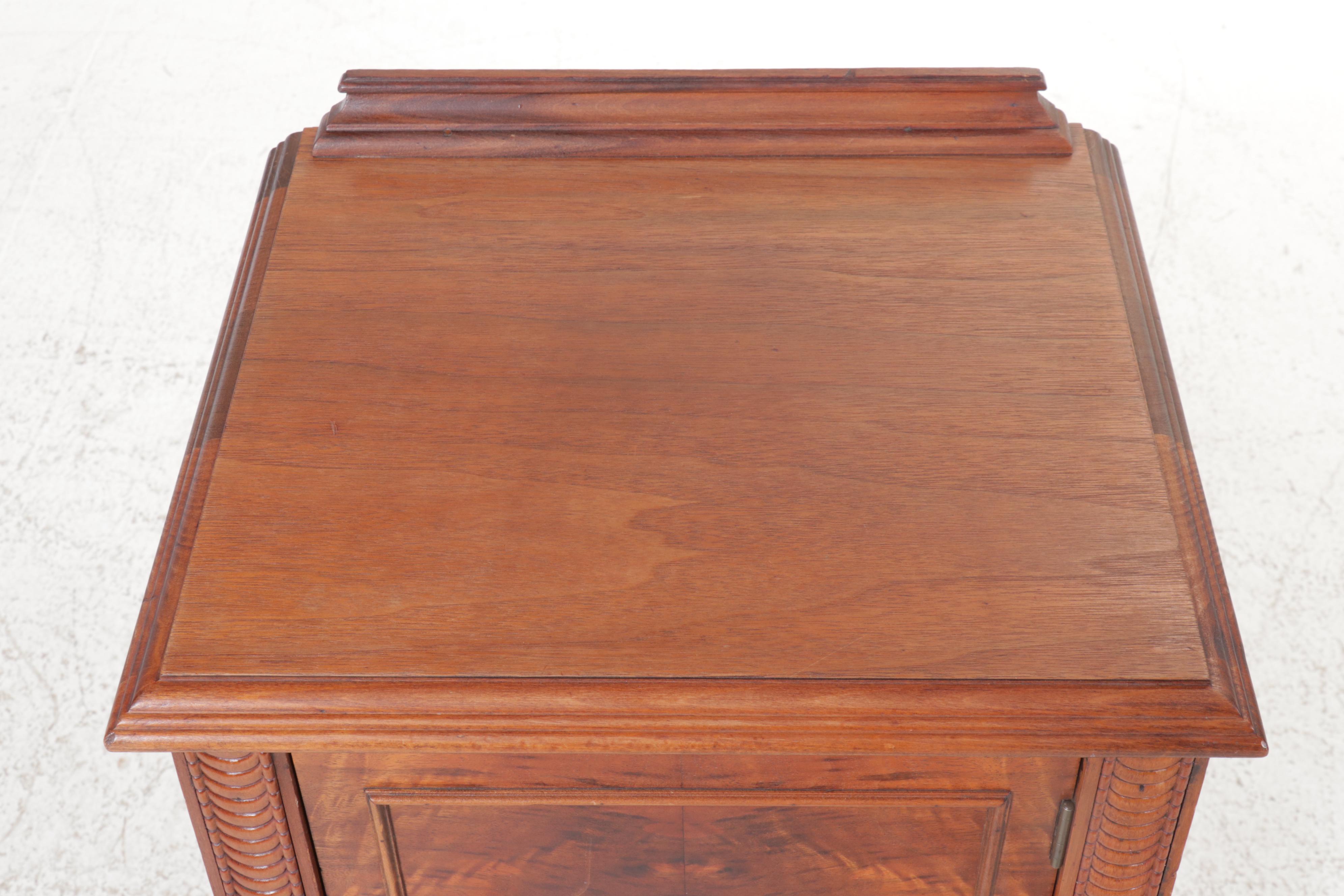 Louis XVI Style Burl Wood and Walnut Bedside Cabinet, Early to Mid-20th Century