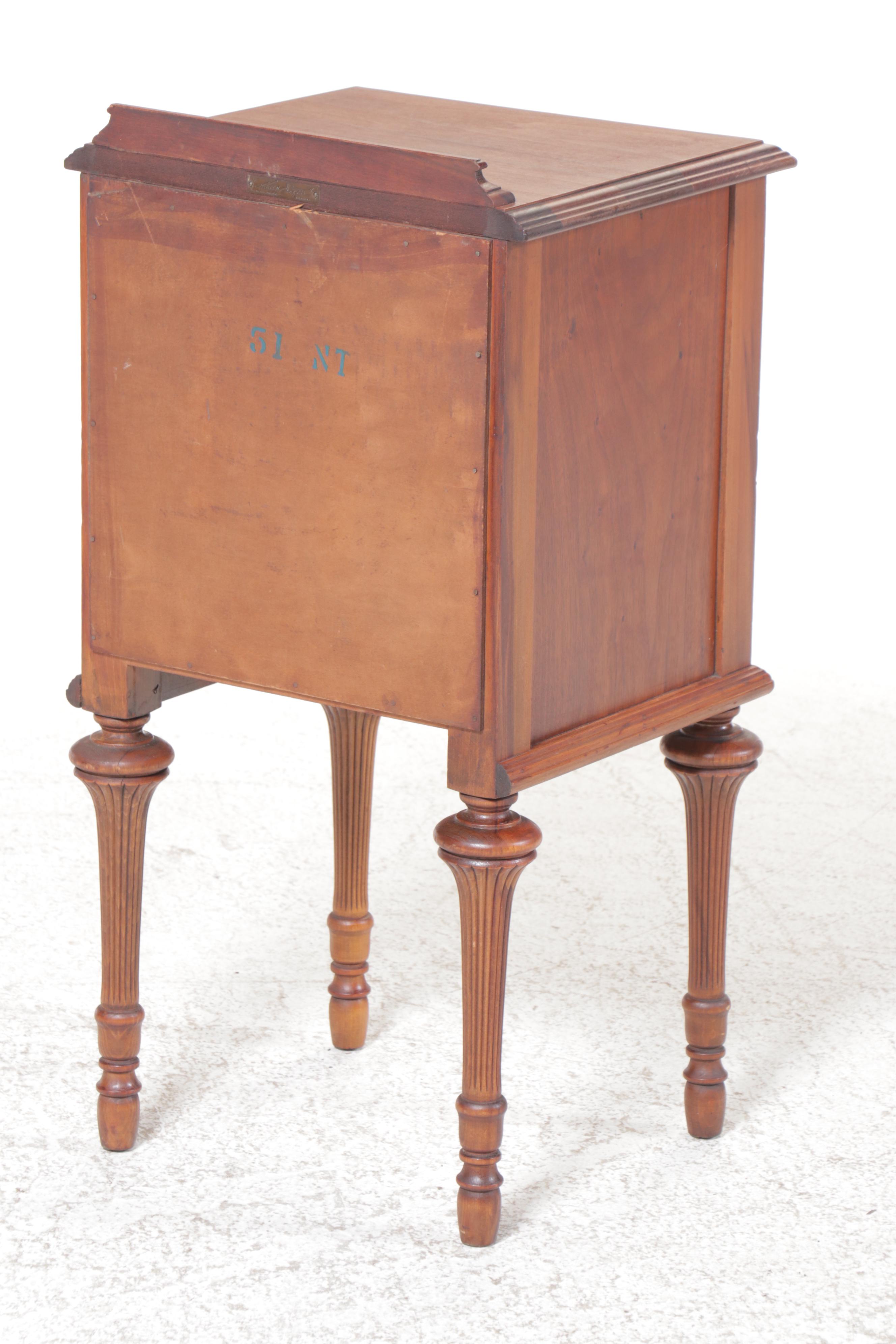Louis XVI Style Burl Wood and Walnut Bedside Cabinet, Early to Mid-20th Century