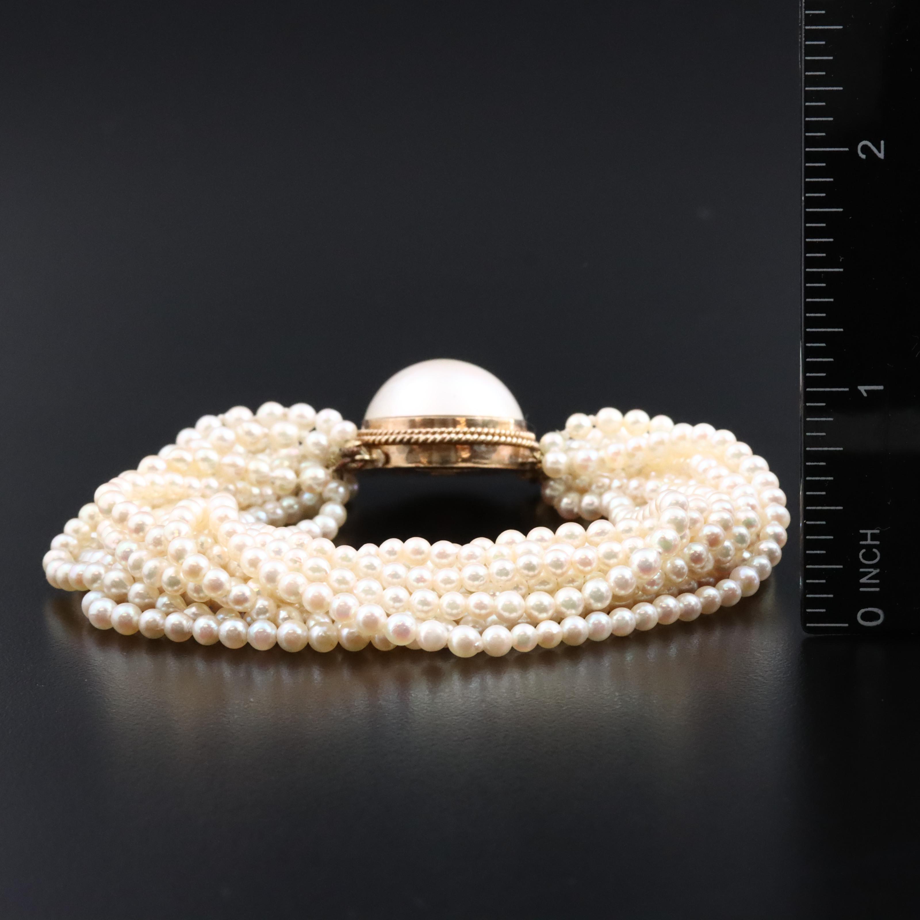 14K Pearl Twelve Strand Bracelet