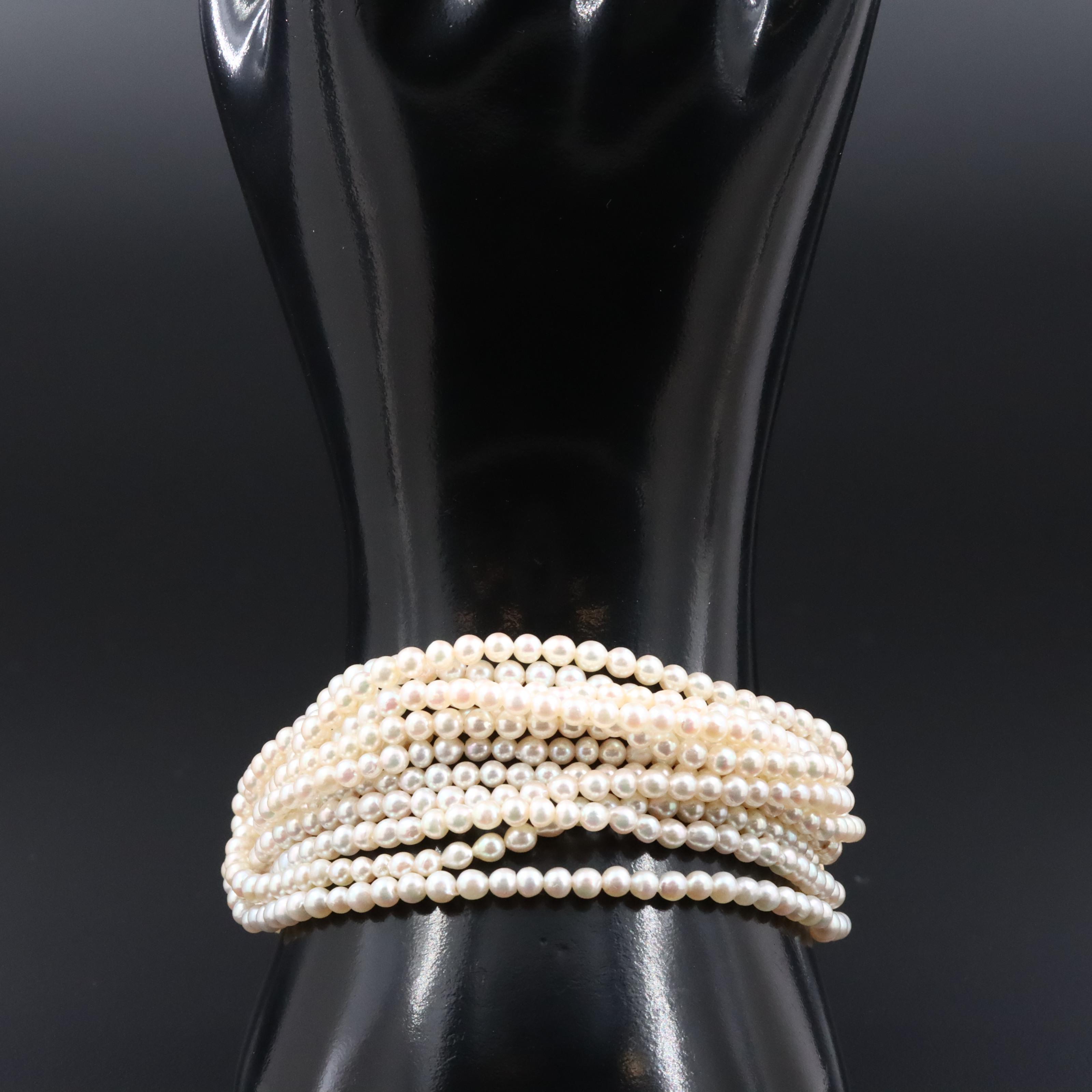 14K Pearl Twelve Strand Bracelet