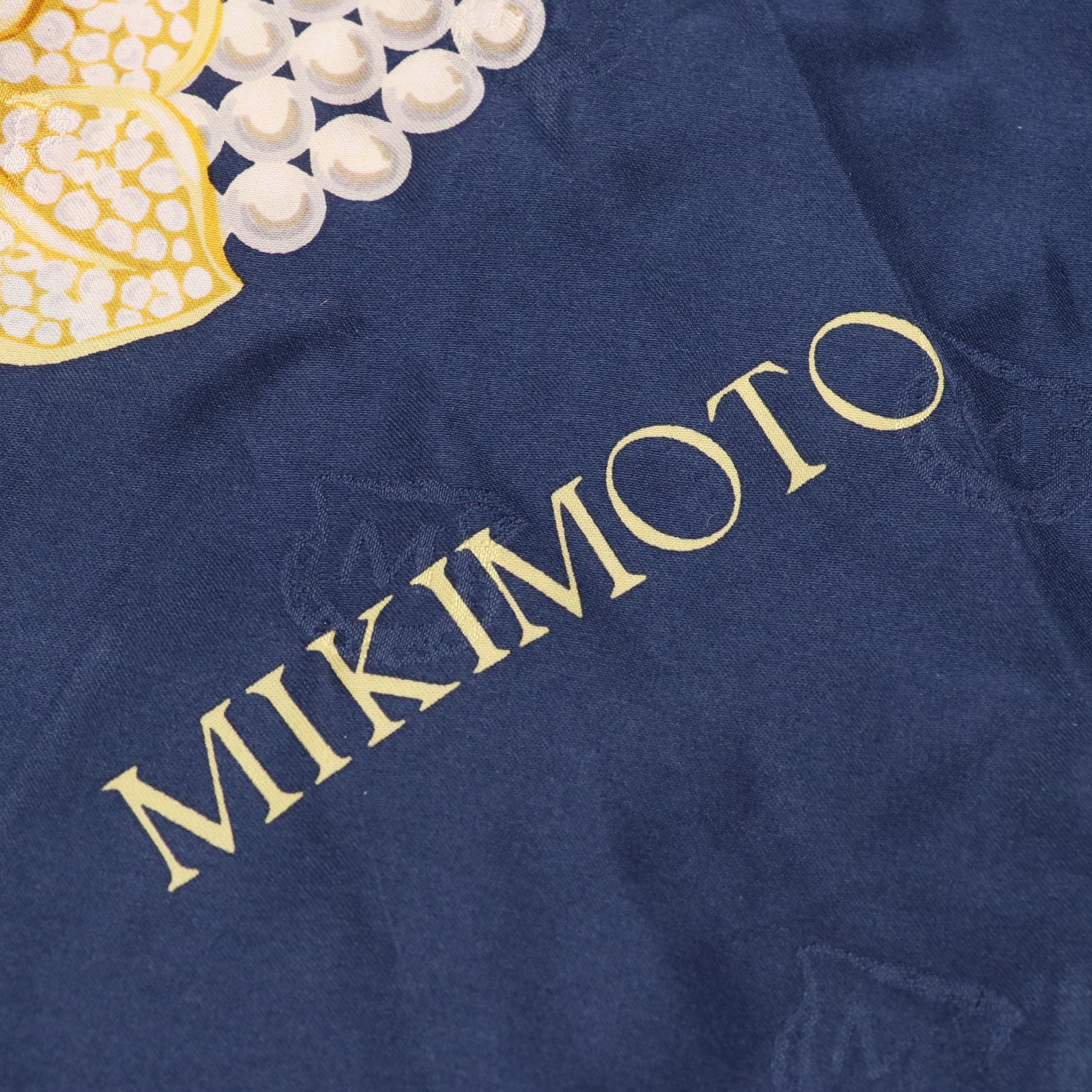 Mikimoto Pearl/Floral Motif Scarf 90 in Silk Charmeuse