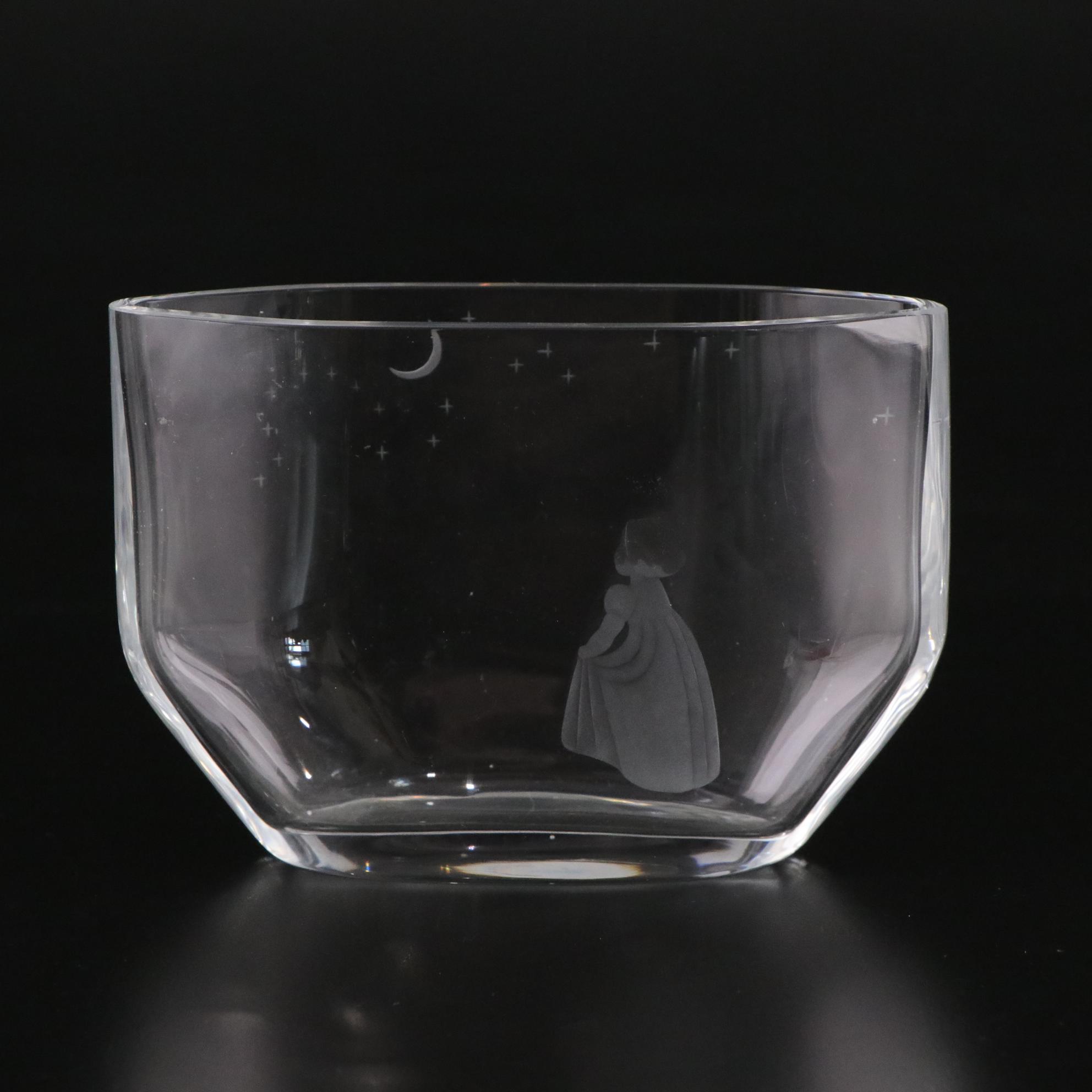 Orrefors "Wish to the Moon" Vase & Luciana Roselli for Lalique Crystal Plate