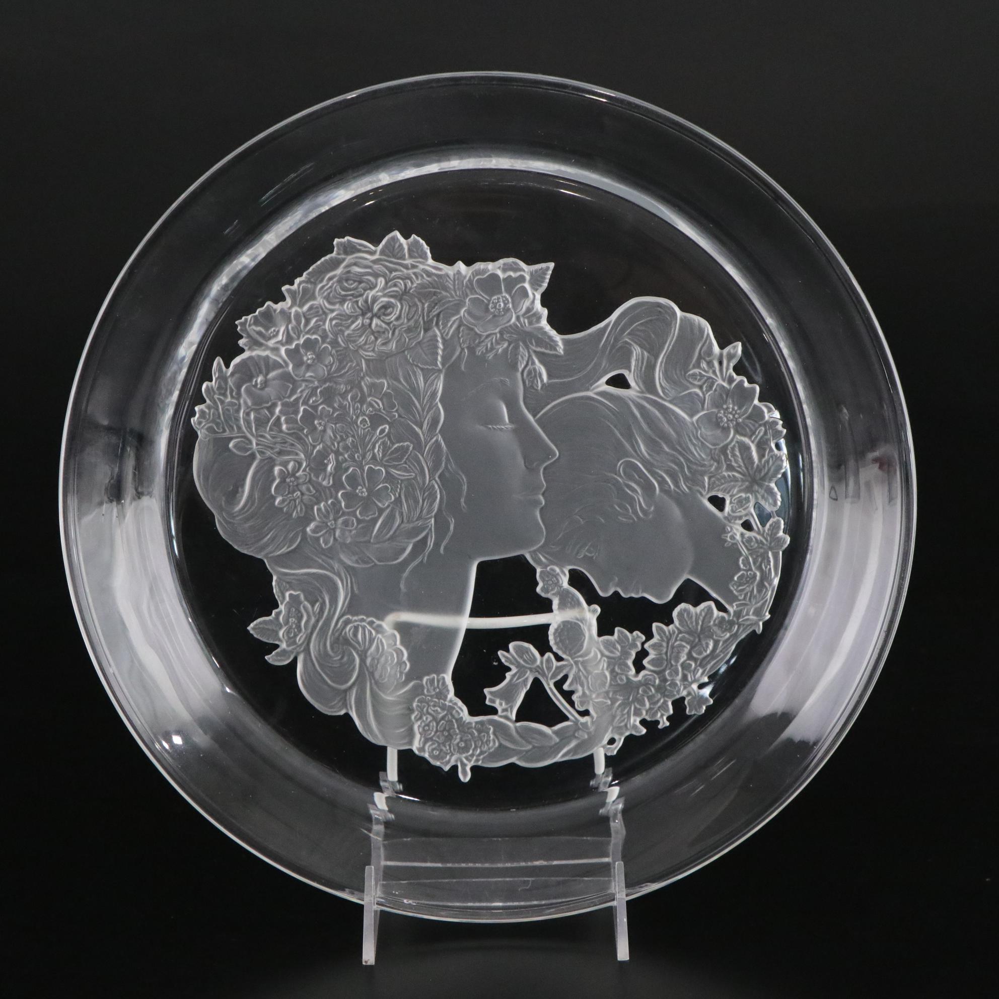 Orrefors "Wish to the Moon" Vase & Luciana Roselli for Lalique Crystal Plate