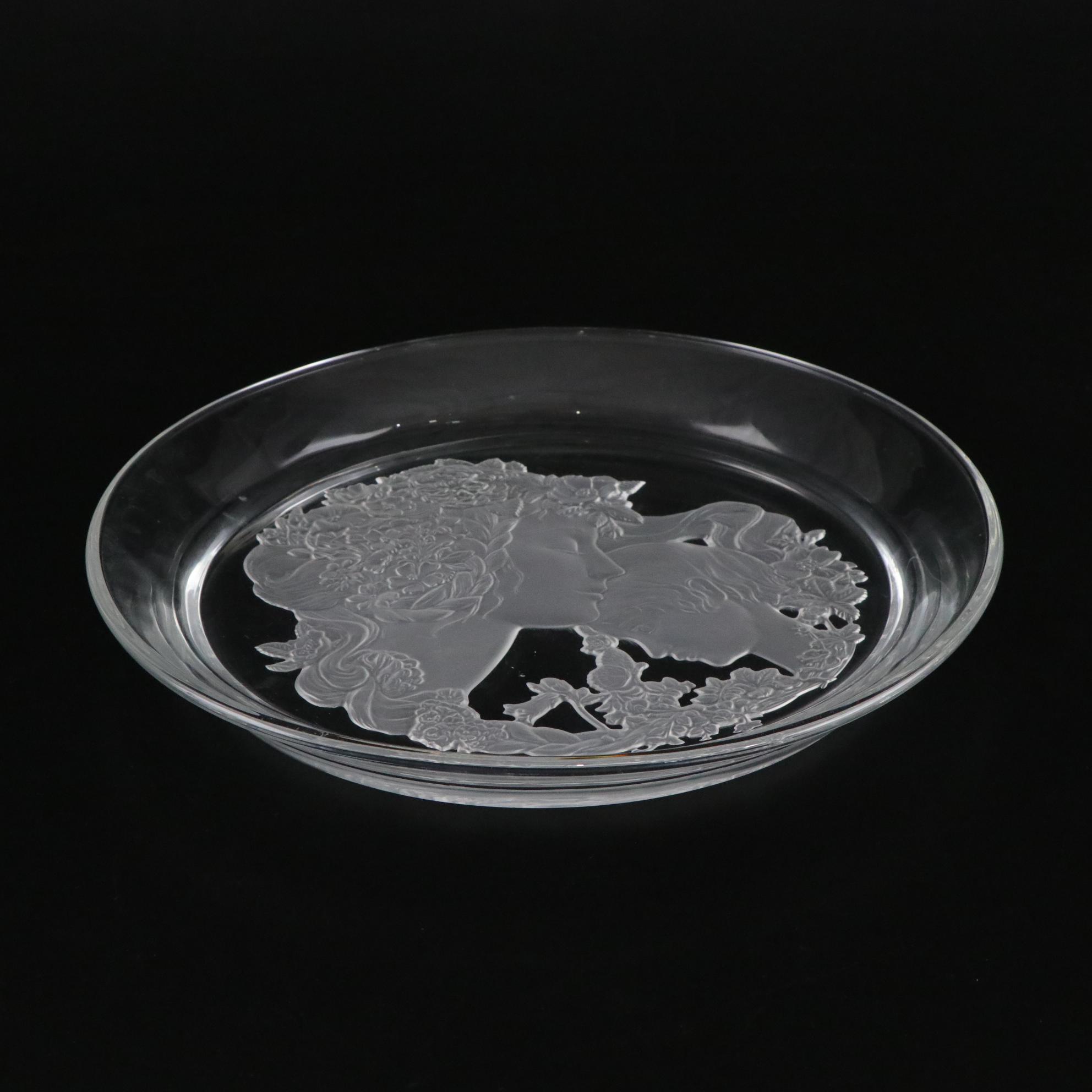 Orrefors "Wish to the Moon" Vase & Luciana Roselli for Lalique Crystal Plate