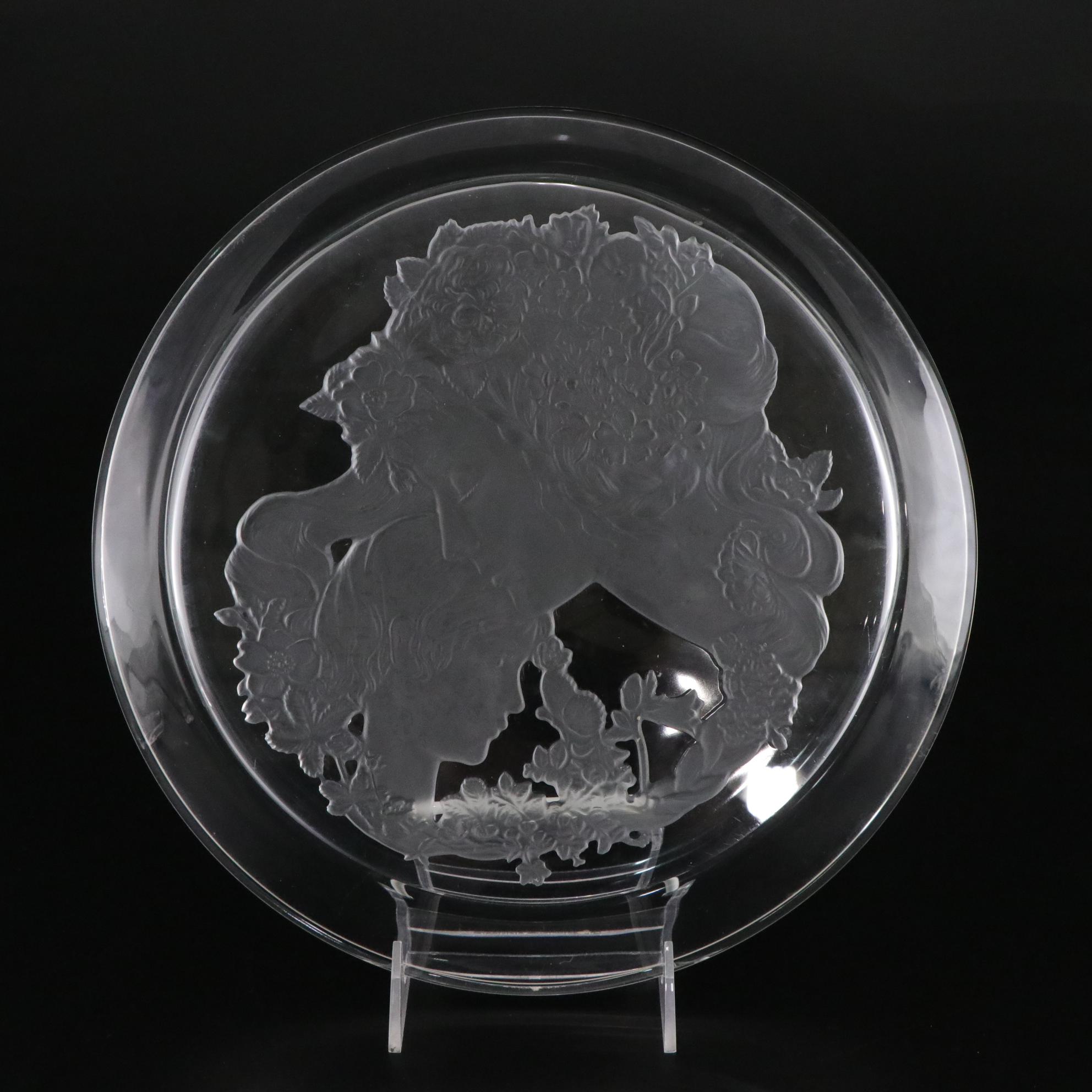 Orrefors "Wish to the Moon" Vase & Luciana Roselli for Lalique Crystal Plate