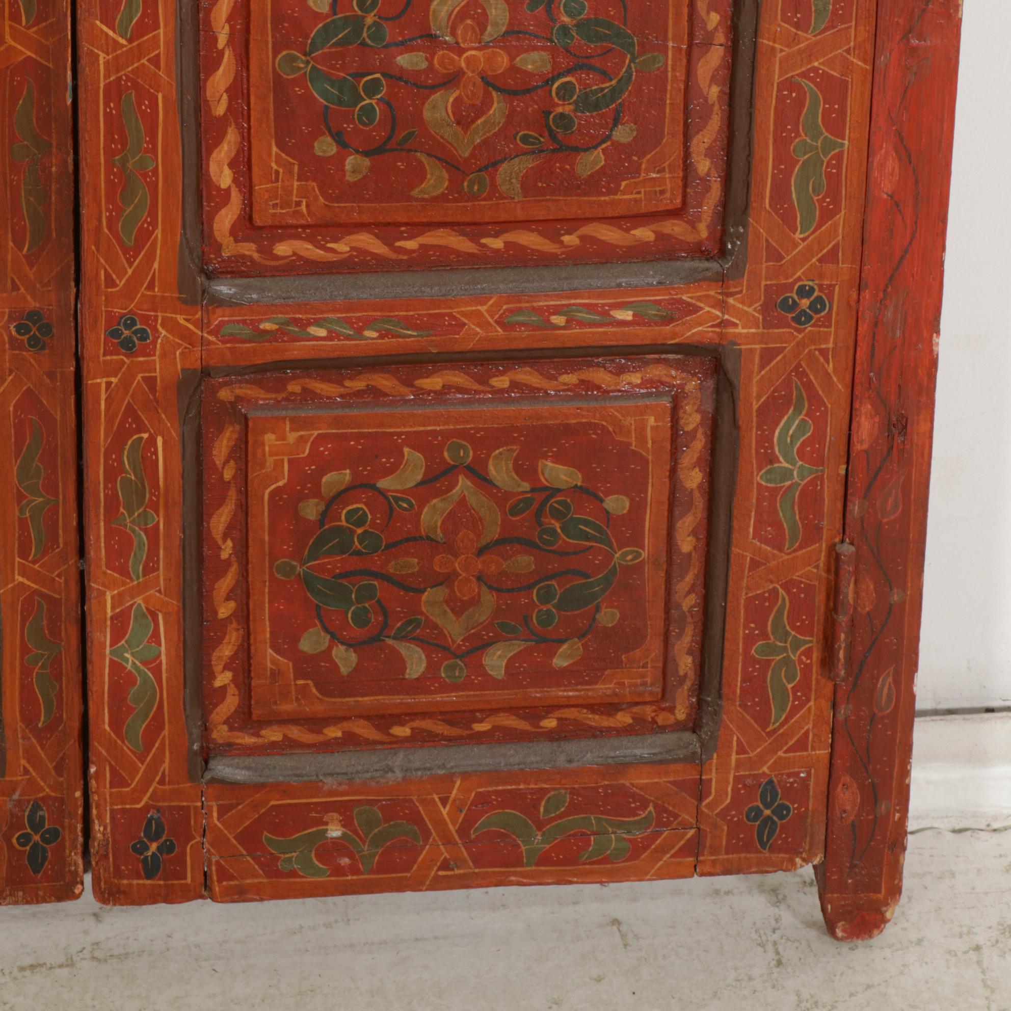 Indian Hand Painted Raised Panel Doors and Doorframe