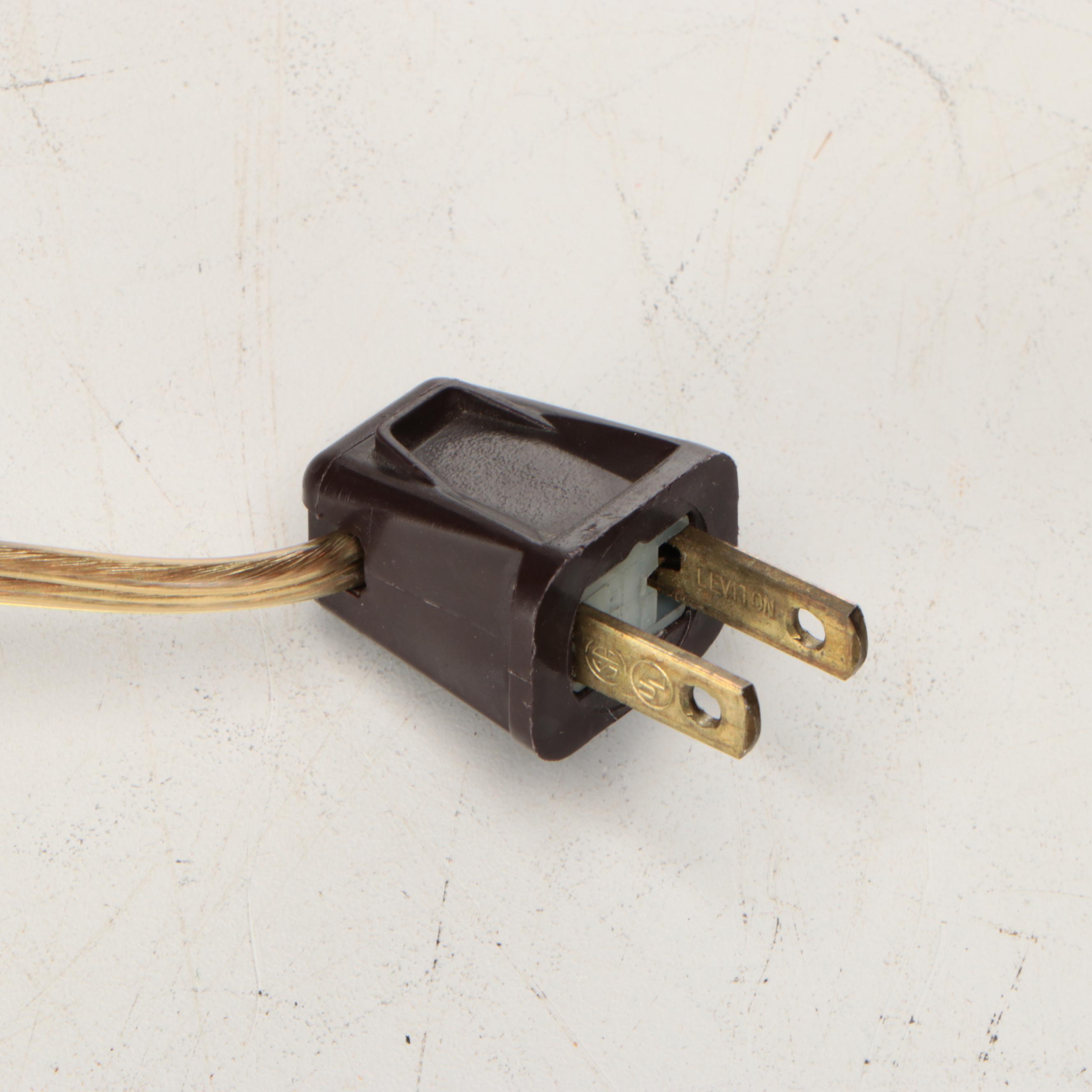 Pair of Victorian Style Hand-Painted Parlor Table Lamps, Mid-20th Century