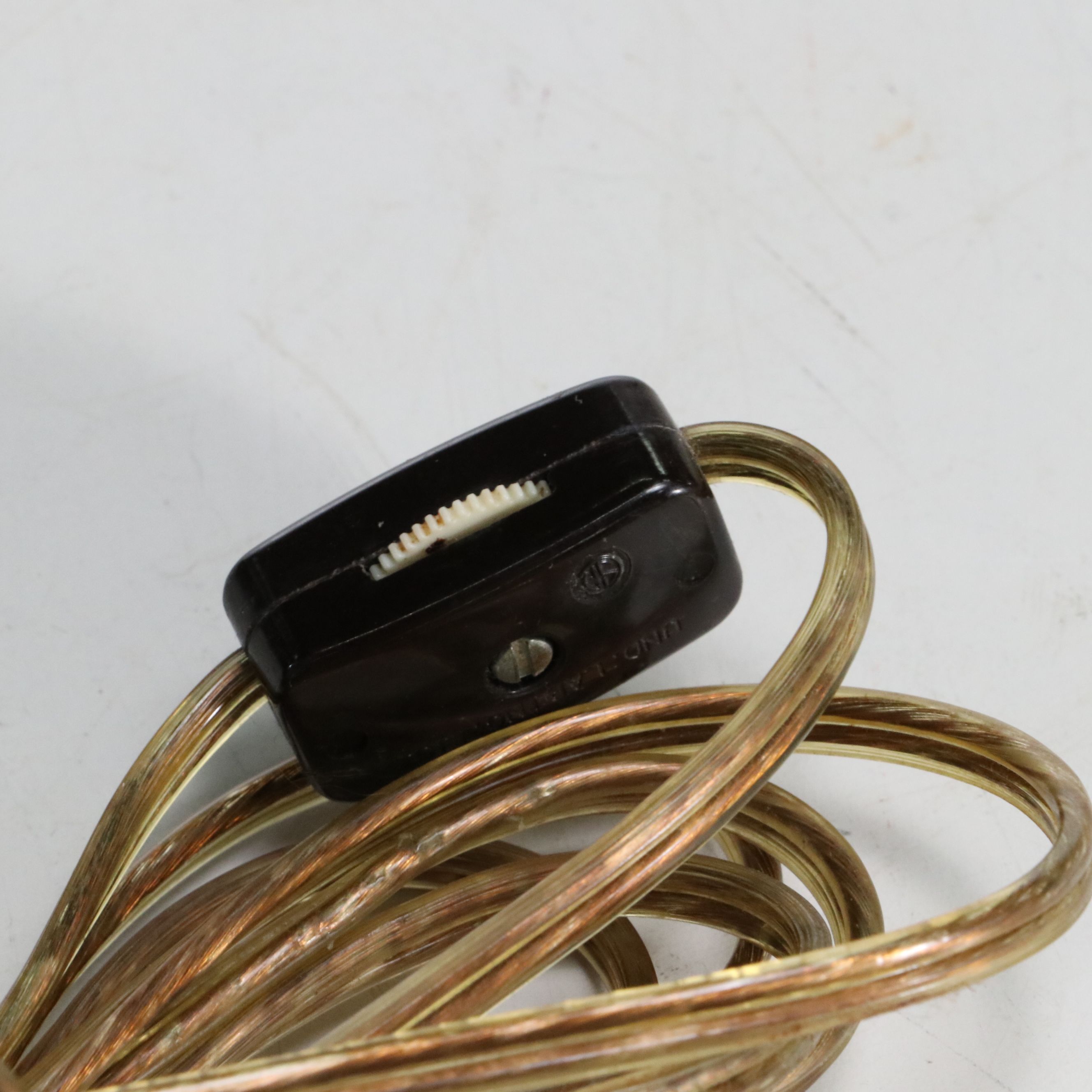 Pair of Chinese Gilt and Hand-Painted Porcelain Table Lamps & Silk Bell Shades