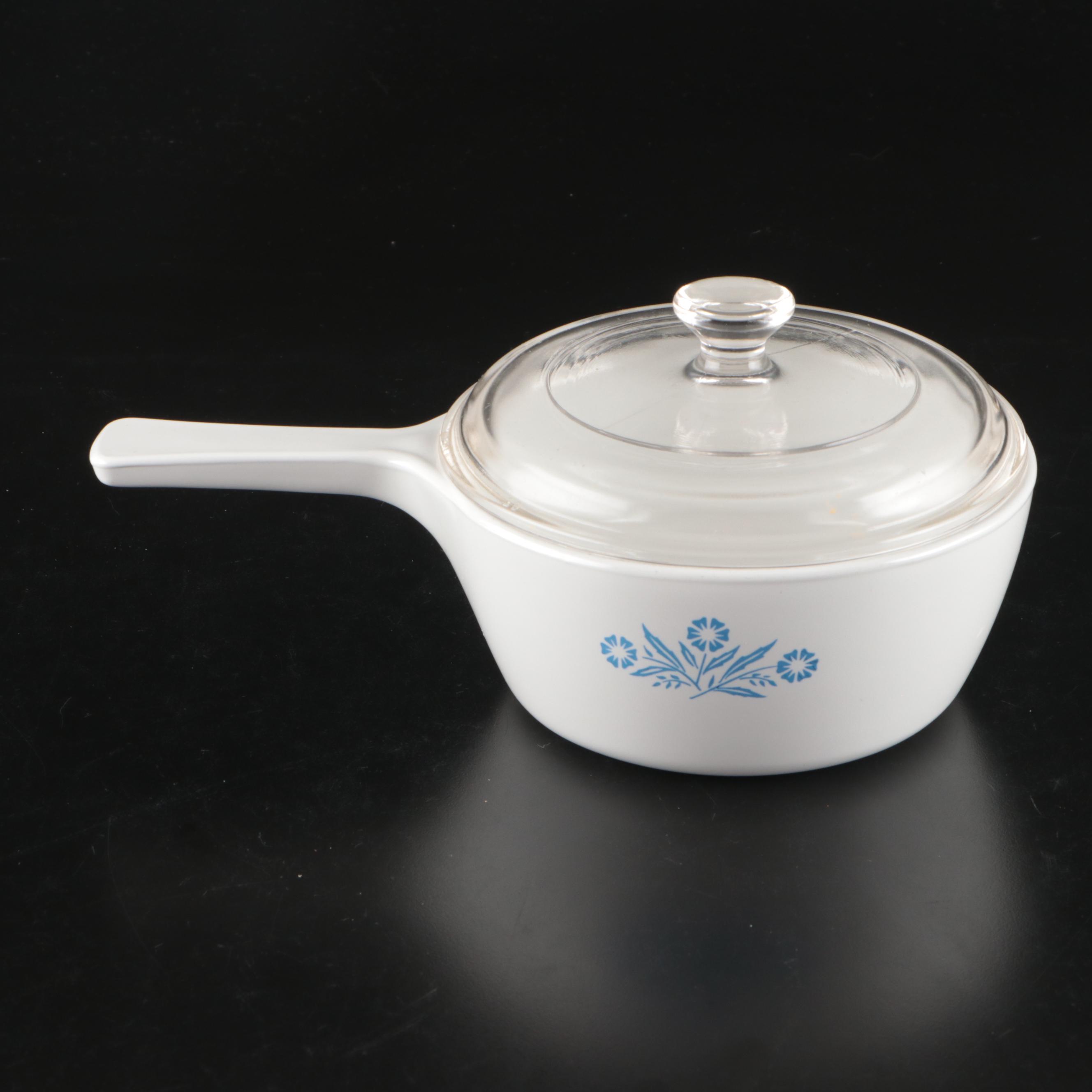 Portmeirion "The Botanic Garden" Tableware & CorningWare "Cornflower Blue" Pots