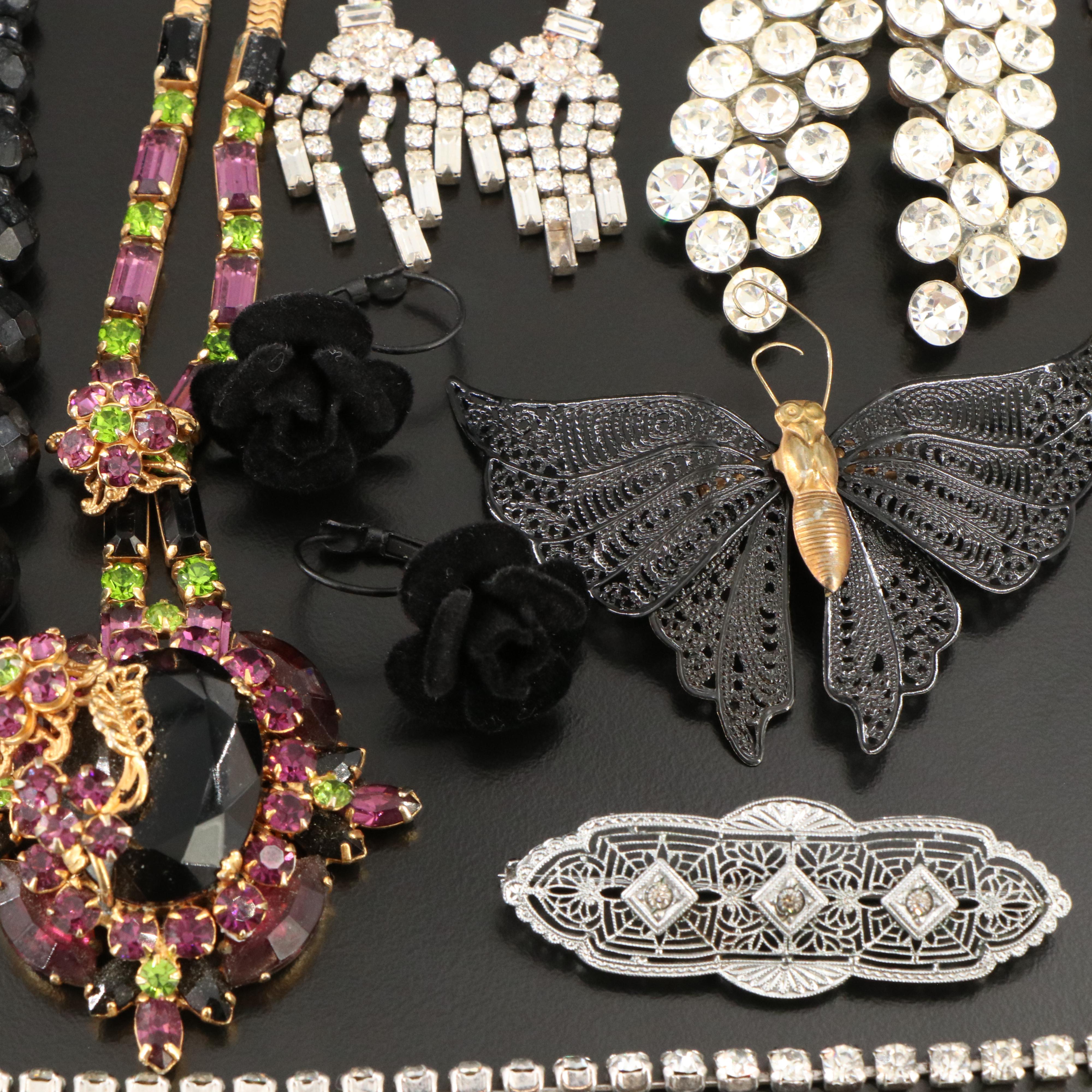 Vintage Rhinestone Jewelry Collection Featuring Wiesner and Krementz