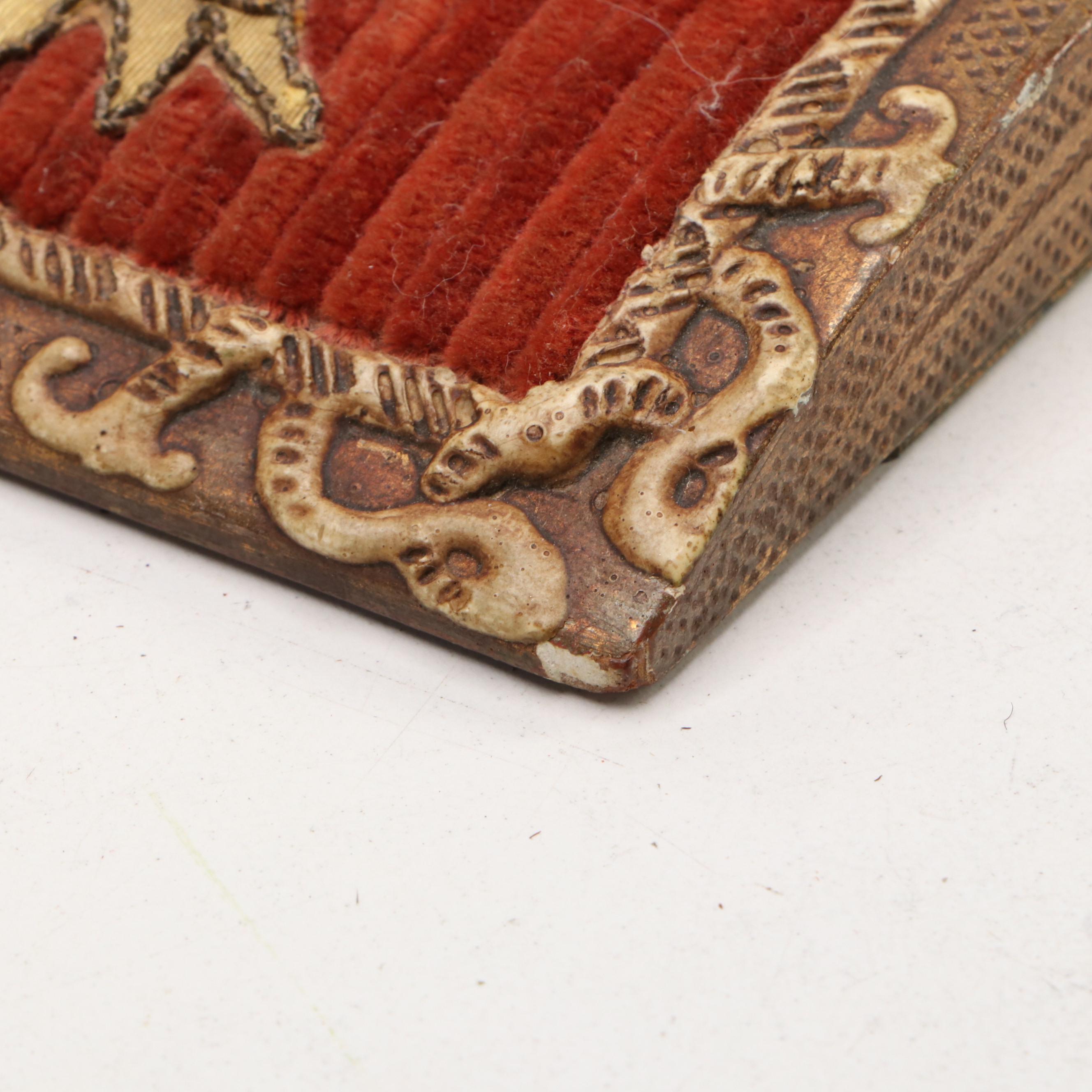 Florentine Armorial Papier-Mâché Bookends and Tray with Other Wooden Tray