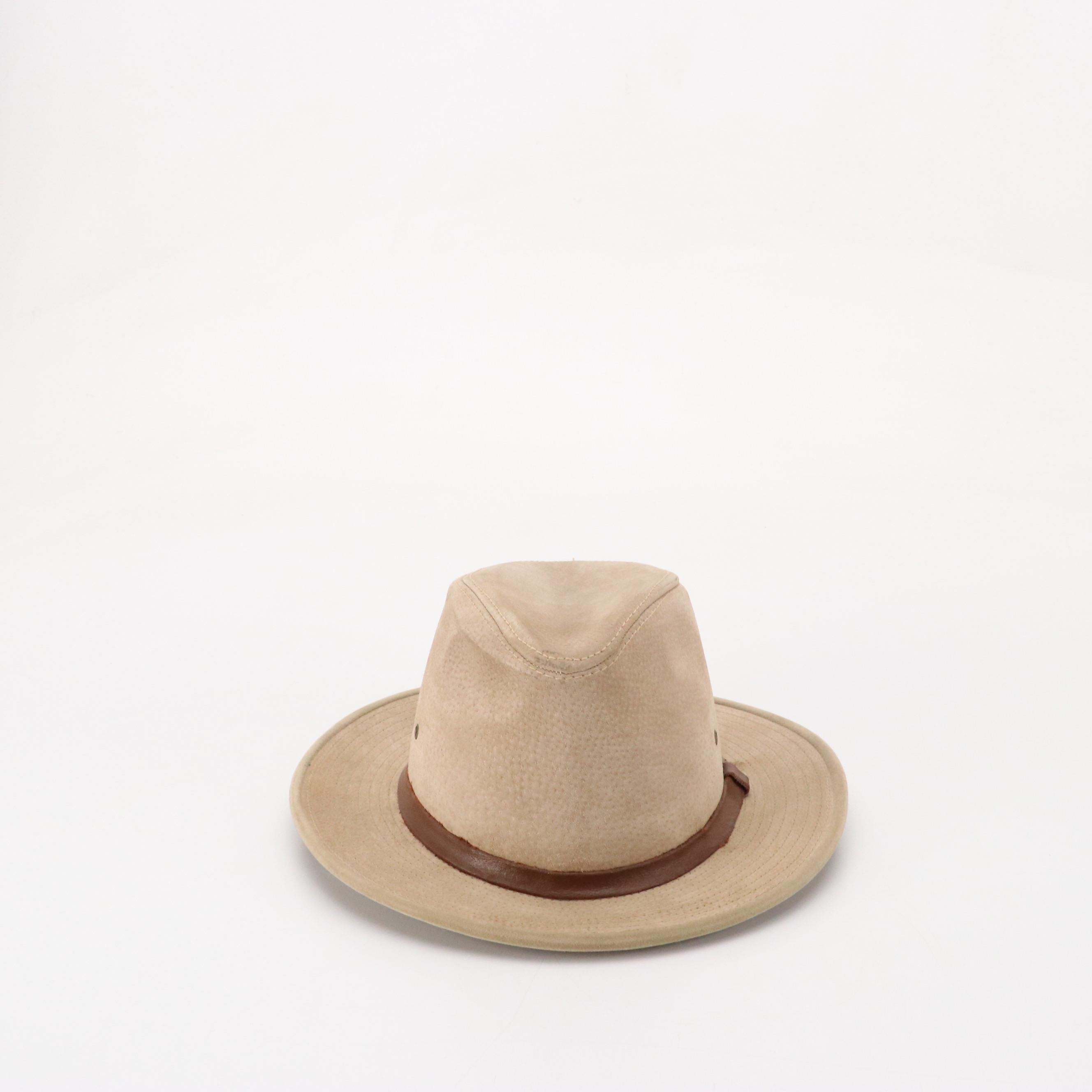 Straw/Natural Fiber Sun Hats with Leather/Textile Outback Hats