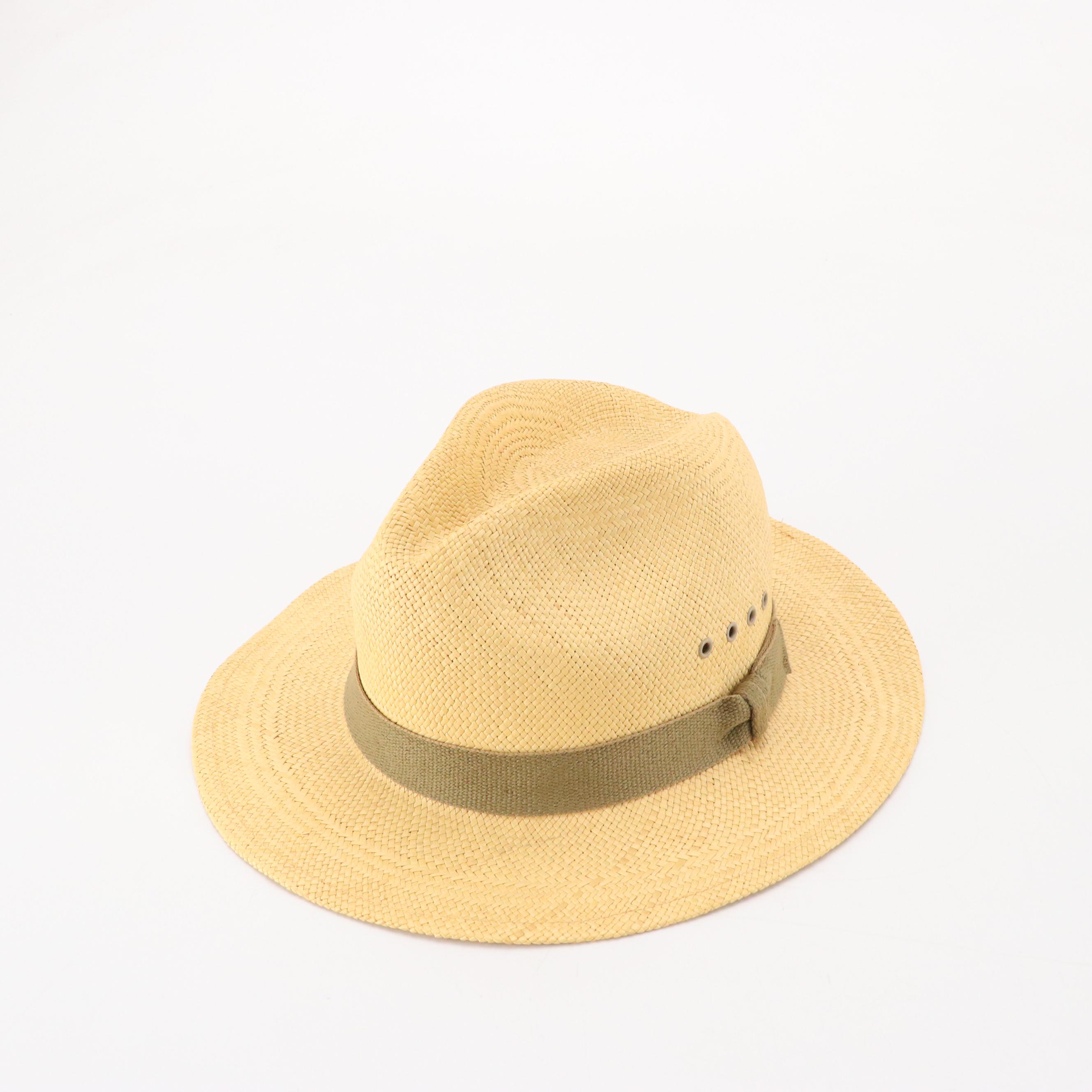 Straw/Natural Fiber Sun Hats with Leather/Textile Outback Hats