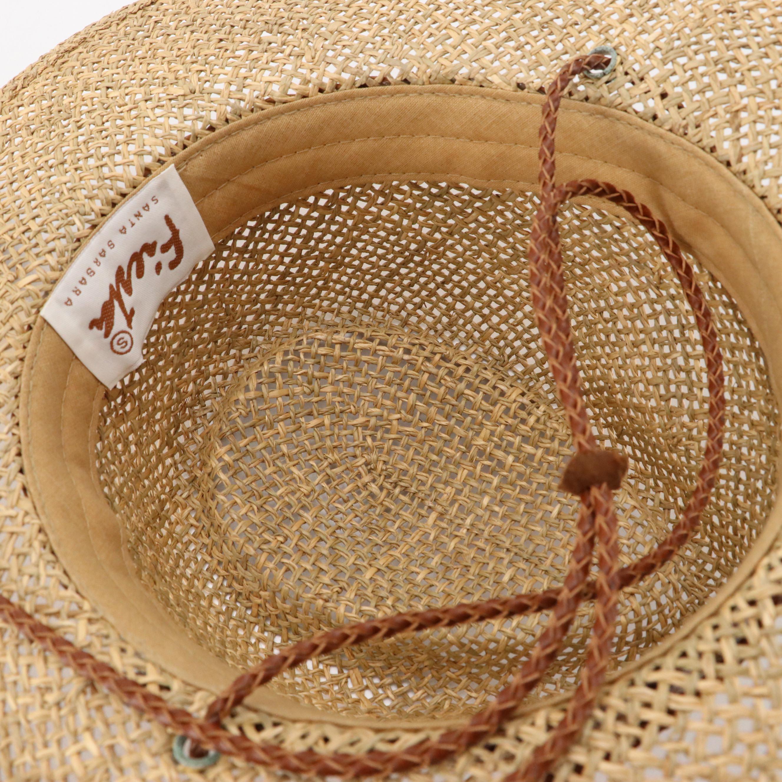 Straw/Natural Fiber Sun Hats with Leather/Textile Outback Hats