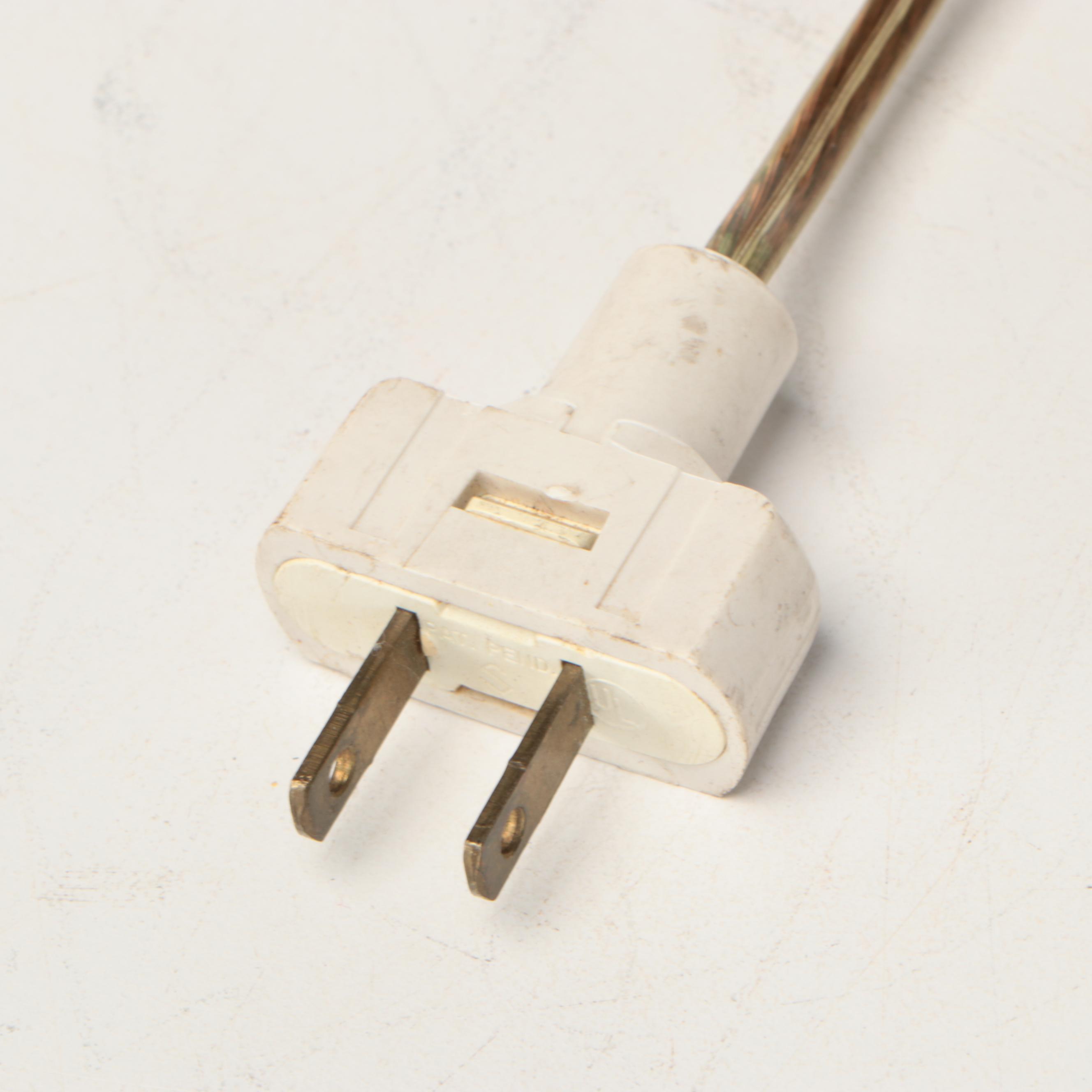 Repousse Brass and Paint-Decorated Banquet Lamp, Antique and Adapted