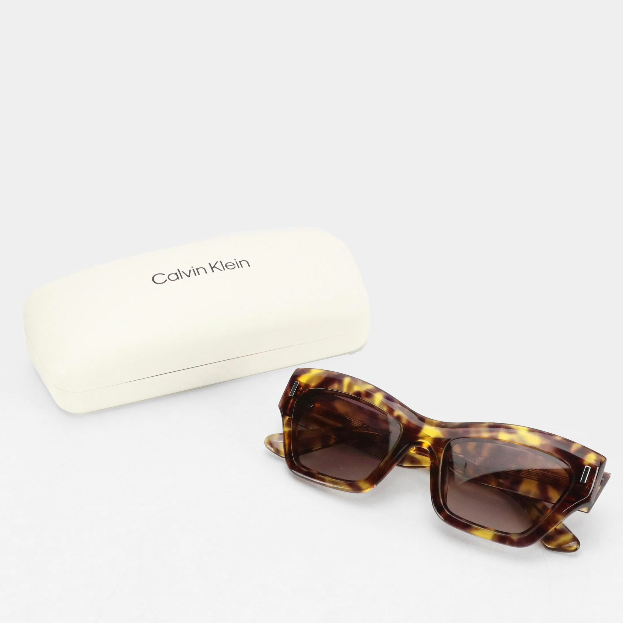 Calvin Klein CK23503S Purple Havana Butterfly Sunglasses with Case