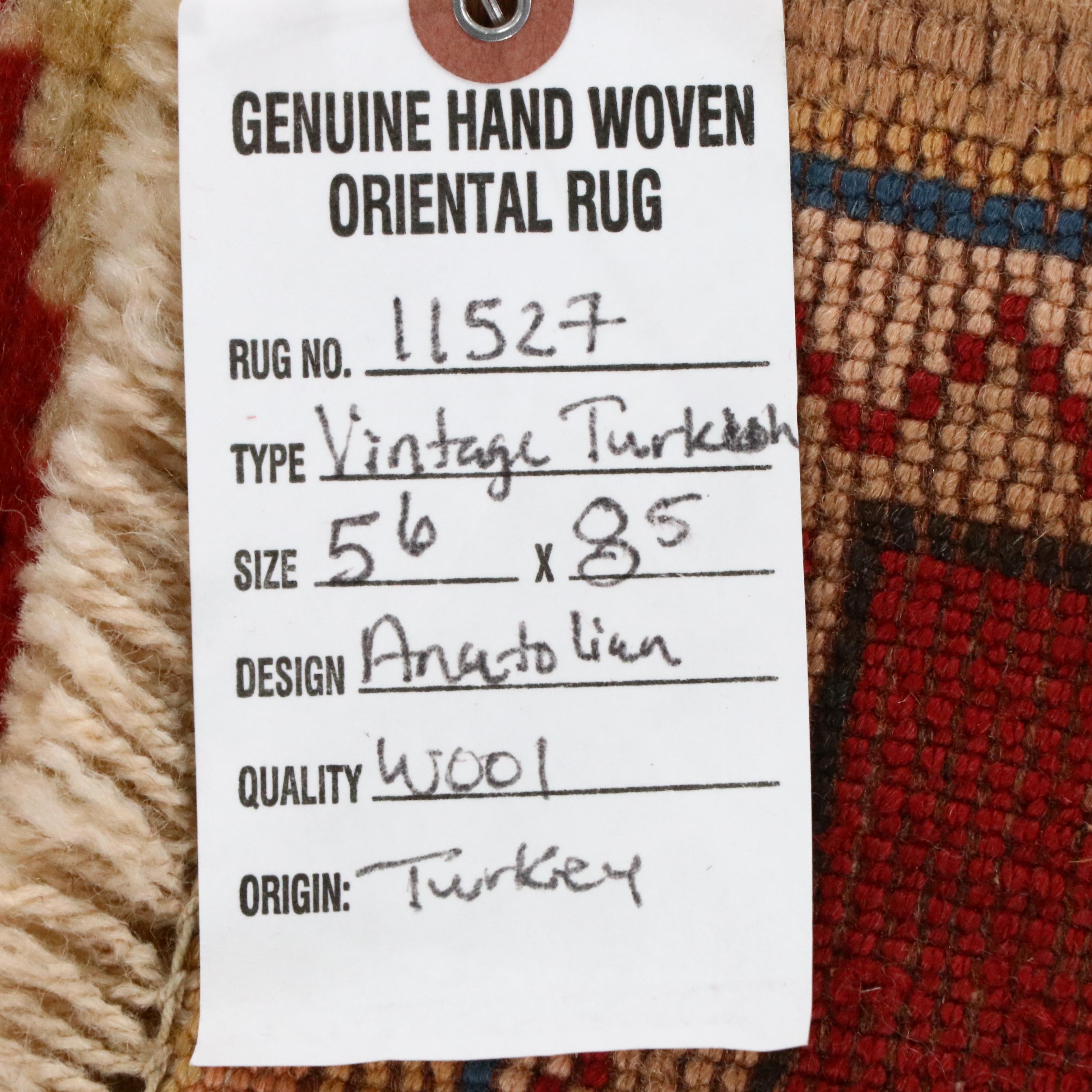 5'7 x 8'7 Hand-Knotted Turkish Anatolian Area Rug