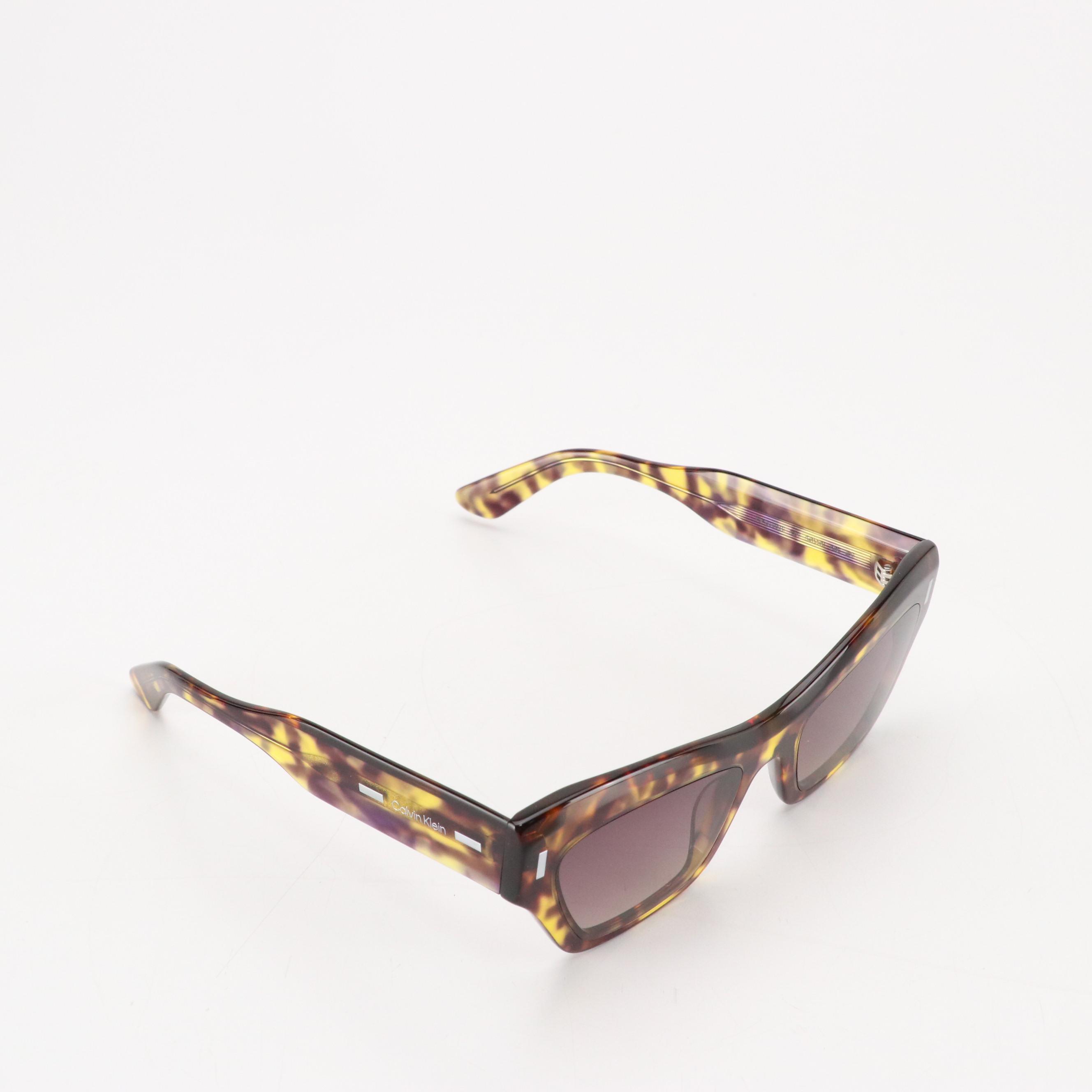 Calvin Klein CK23503S Purple Havana Butterfly Sunglasses with Case