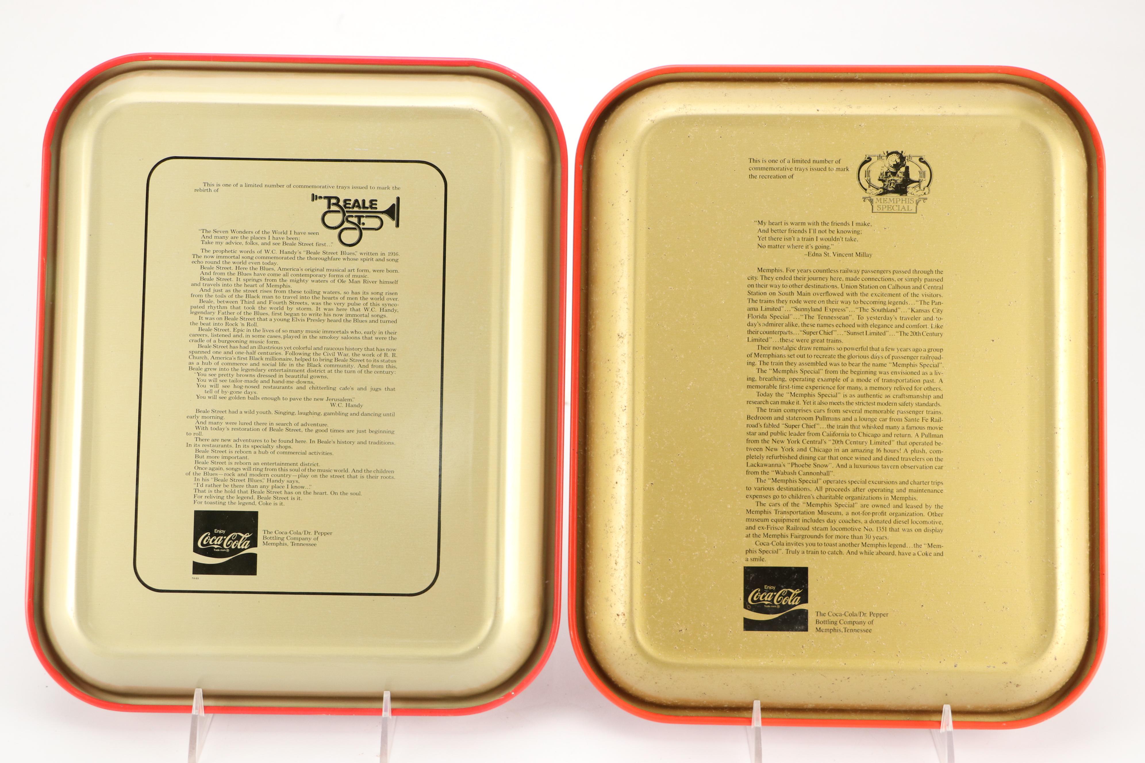Coca-Cola Metal Reproduction Advertising Trays, Late 20th Century