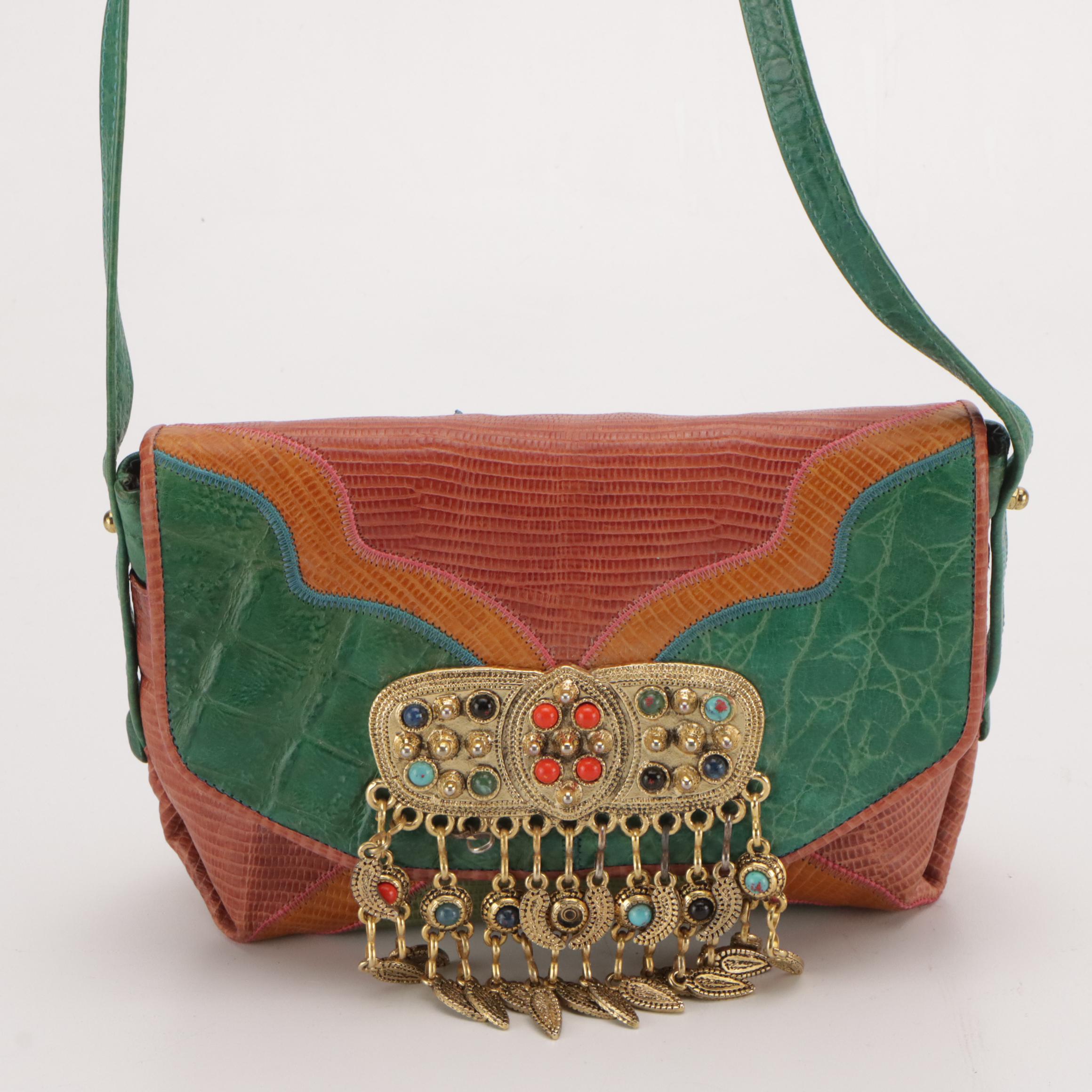 Sharif Embellished Patchwork Leather Crossbody, Judith Leiber Evening Bag, More