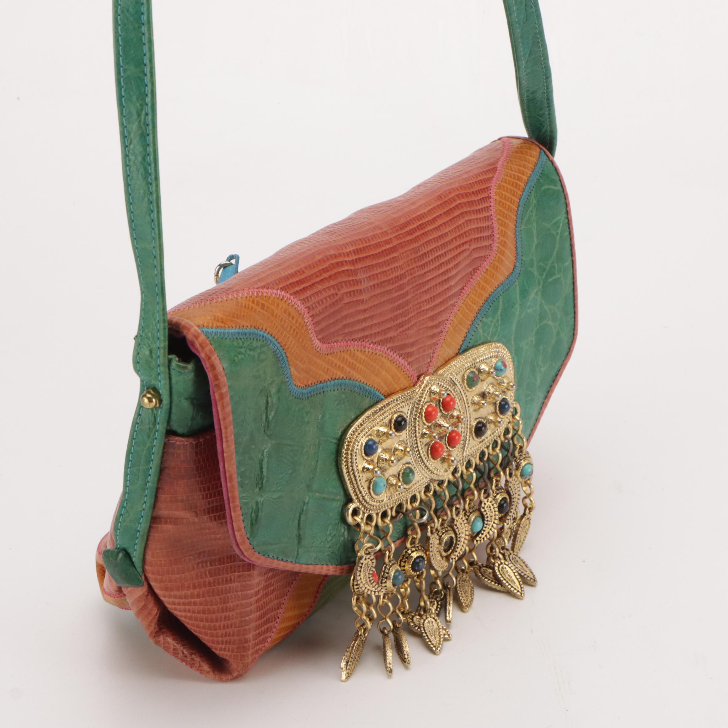 Sharif Embellished Patchwork Leather Crossbody, Judith Leiber Evening Bag, More