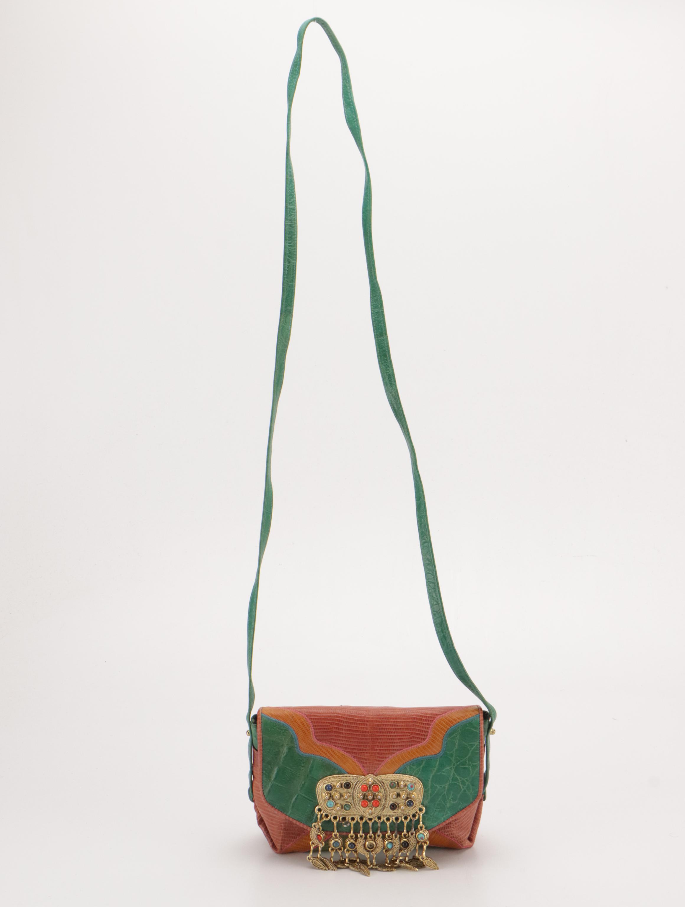 Sharif Embellished Patchwork Leather Crossbody, Judith Leiber Evening Bag, More