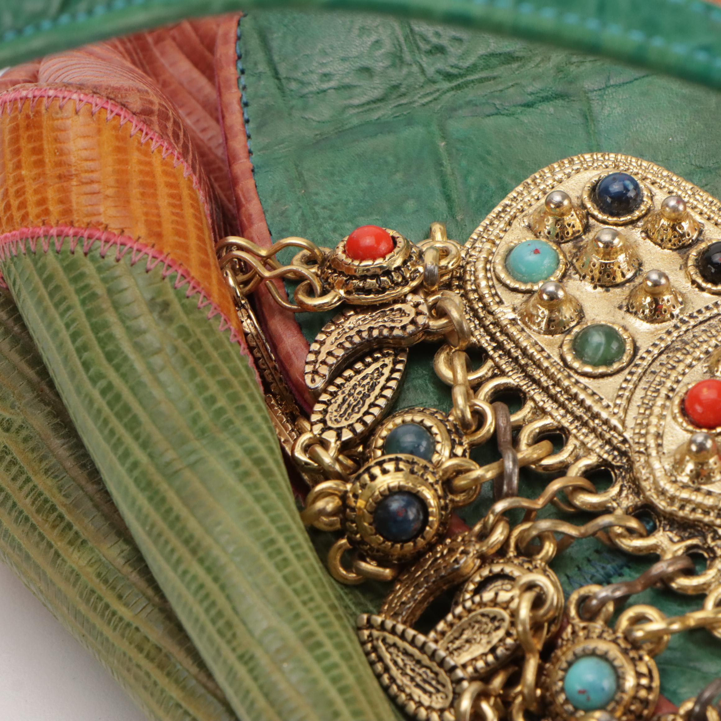 Sharif Embellished Patchwork Leather Crossbody, Judith Leiber Evening Bag, More