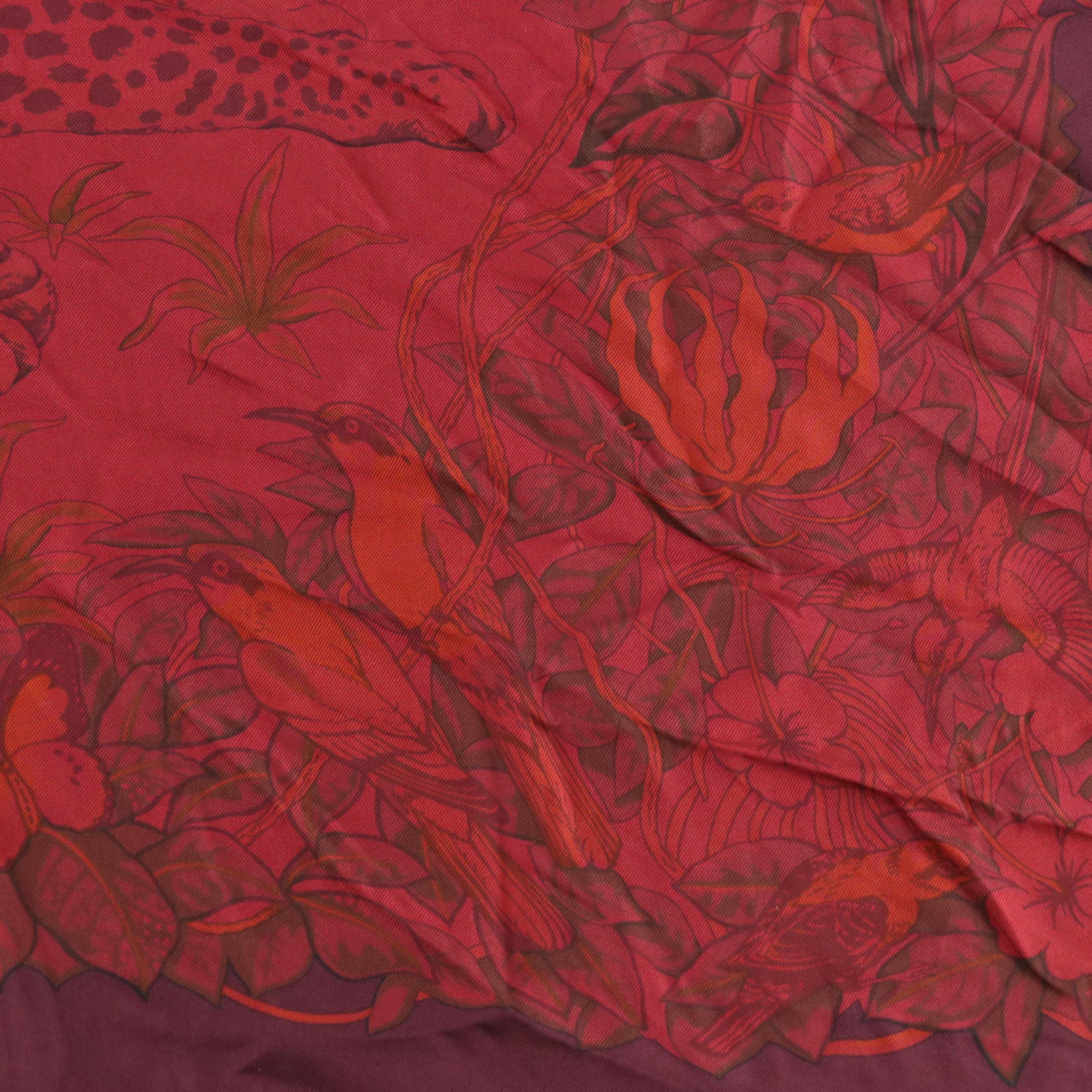 Hermès "Jungle Love" Surteint/Dip Dye Silk Twill Scarf 90, With Tag