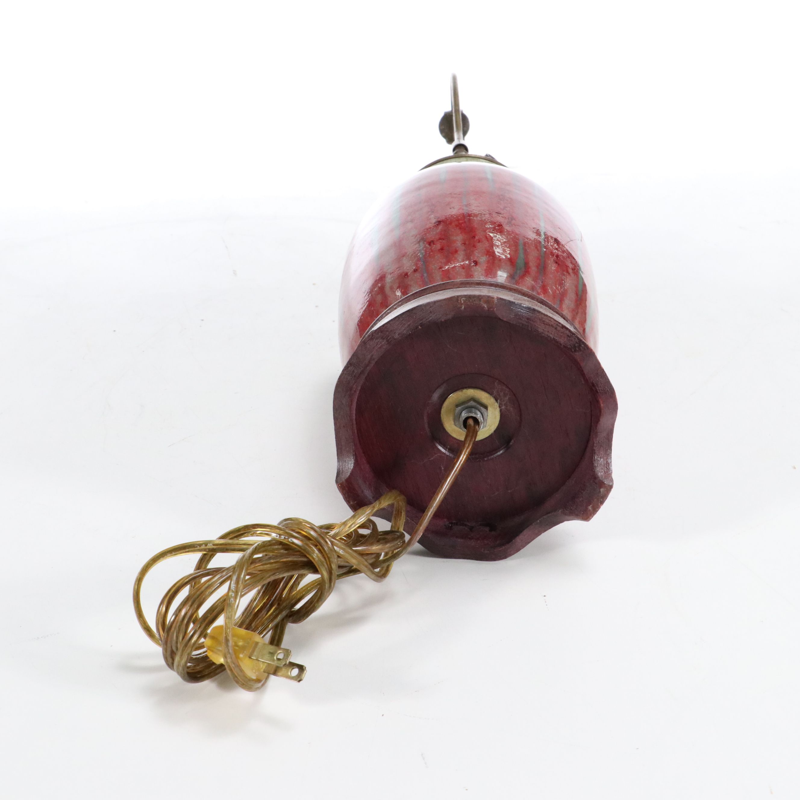 Harding Black Studio Pottery Drip Glazed Vase Table Lamp, 1970s & Adapted