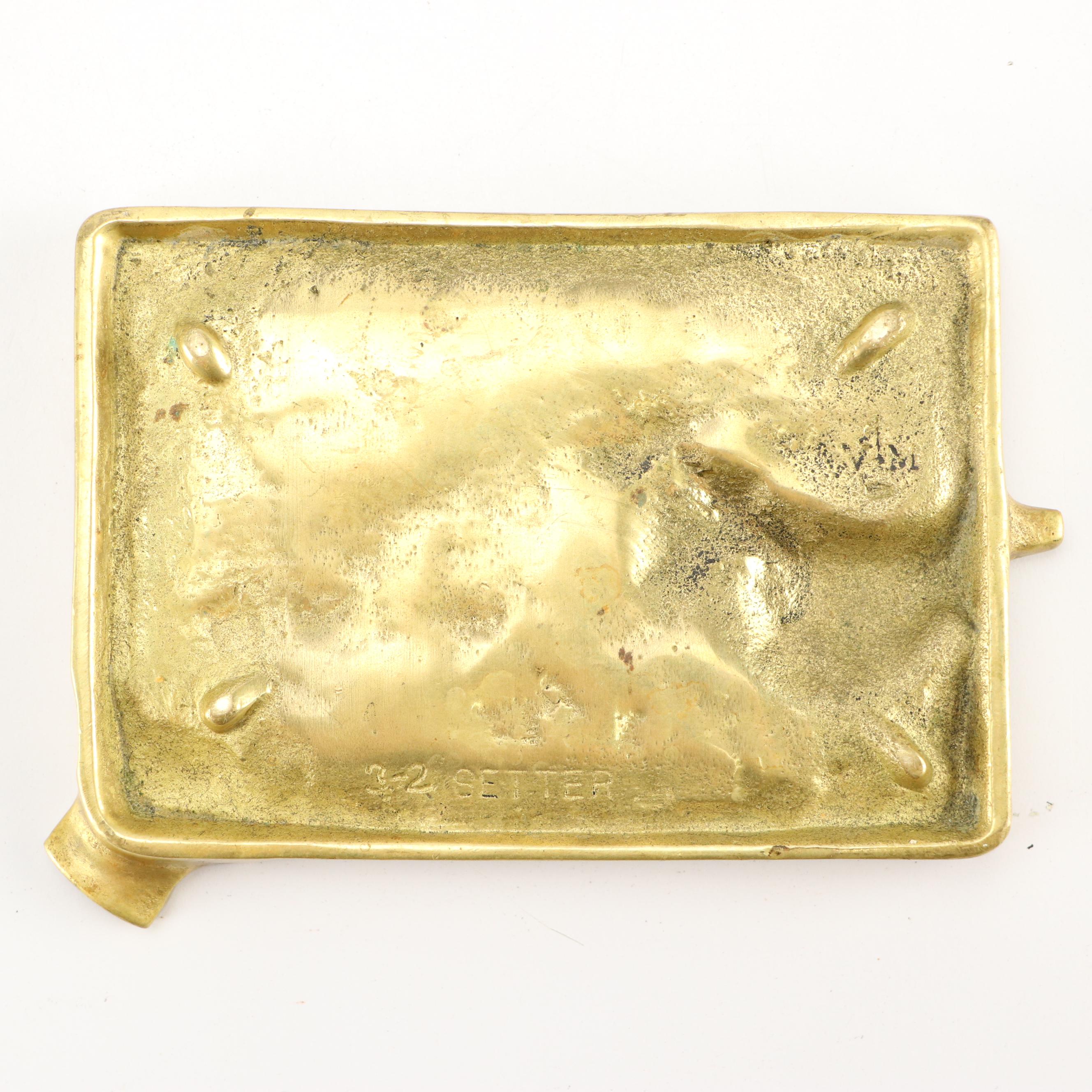 Virginia Metalcrafters "Setter" Brass Ashtray, Mid-20th Century