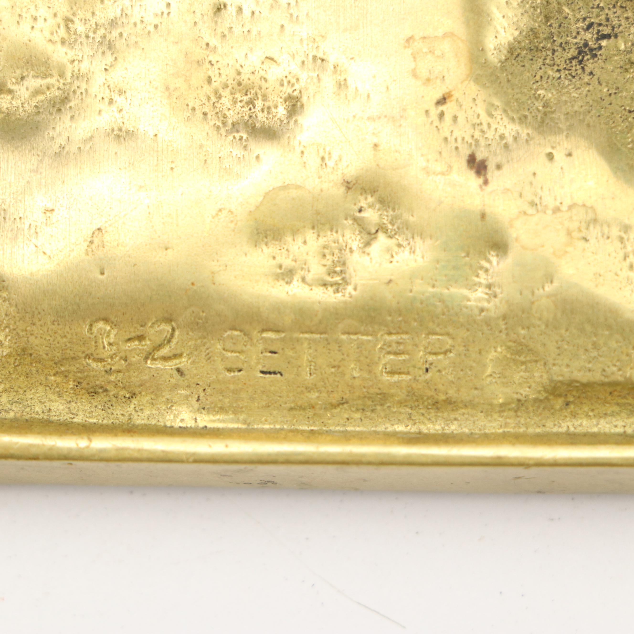 Virginia Metalcrafters "Setter" Brass Ashtray, Mid-20th Century