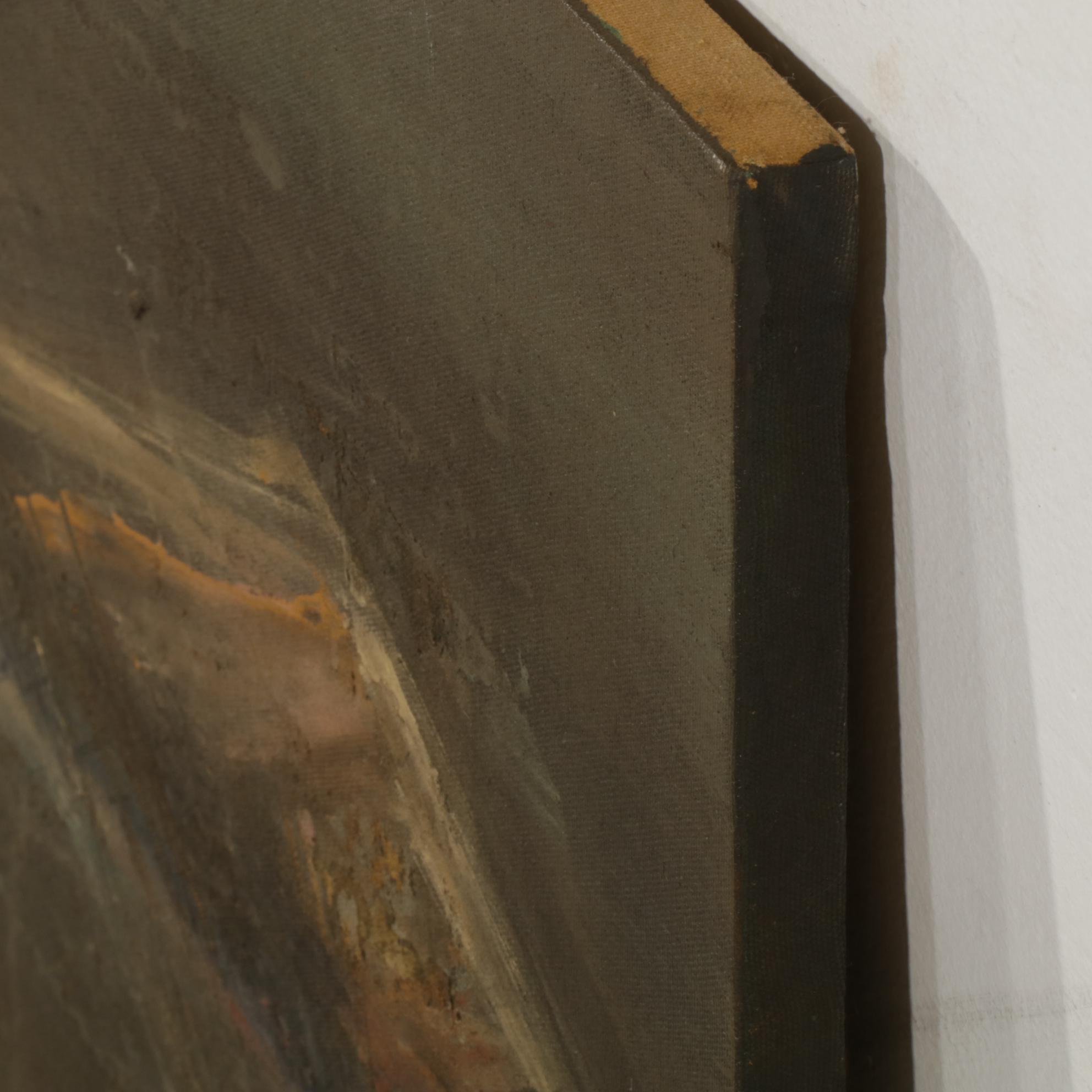 Dixon Abstracted Oil Painting, Late 20th Century