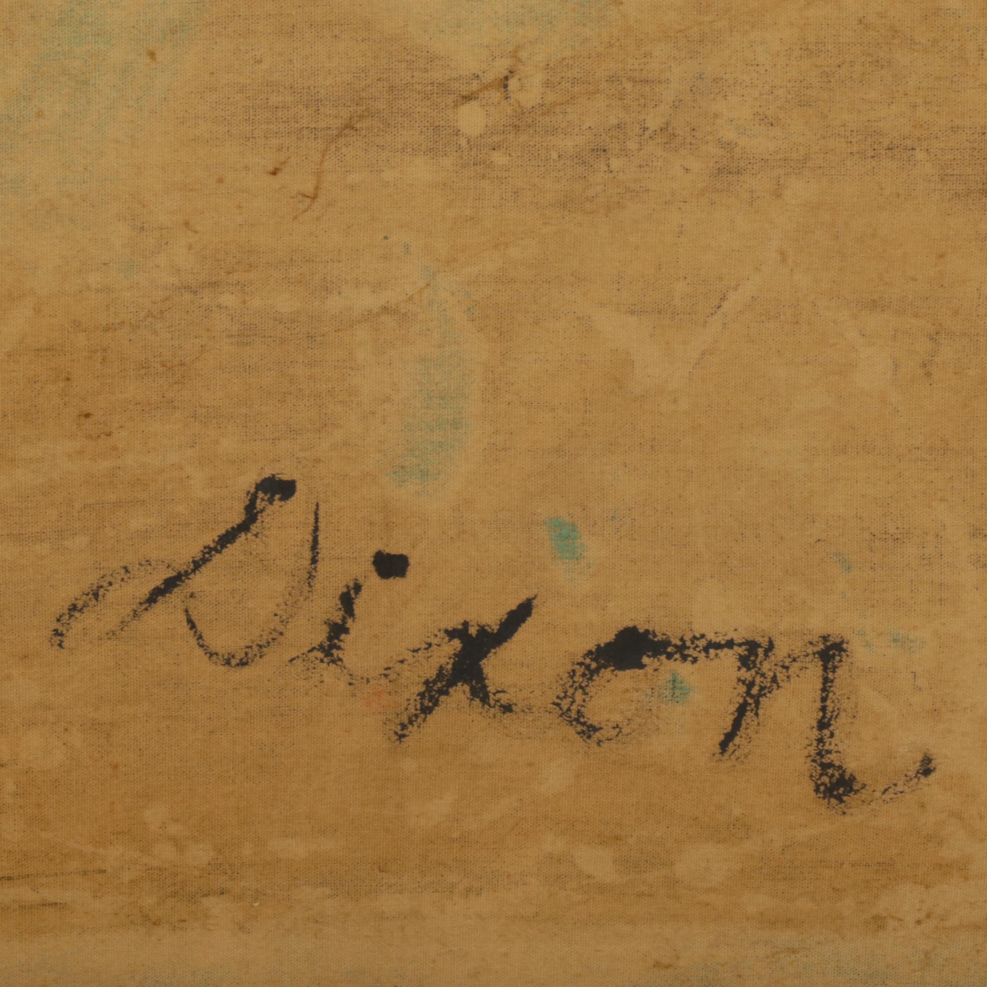 Dixon Abstracted Oil Painting, Late 20th Century