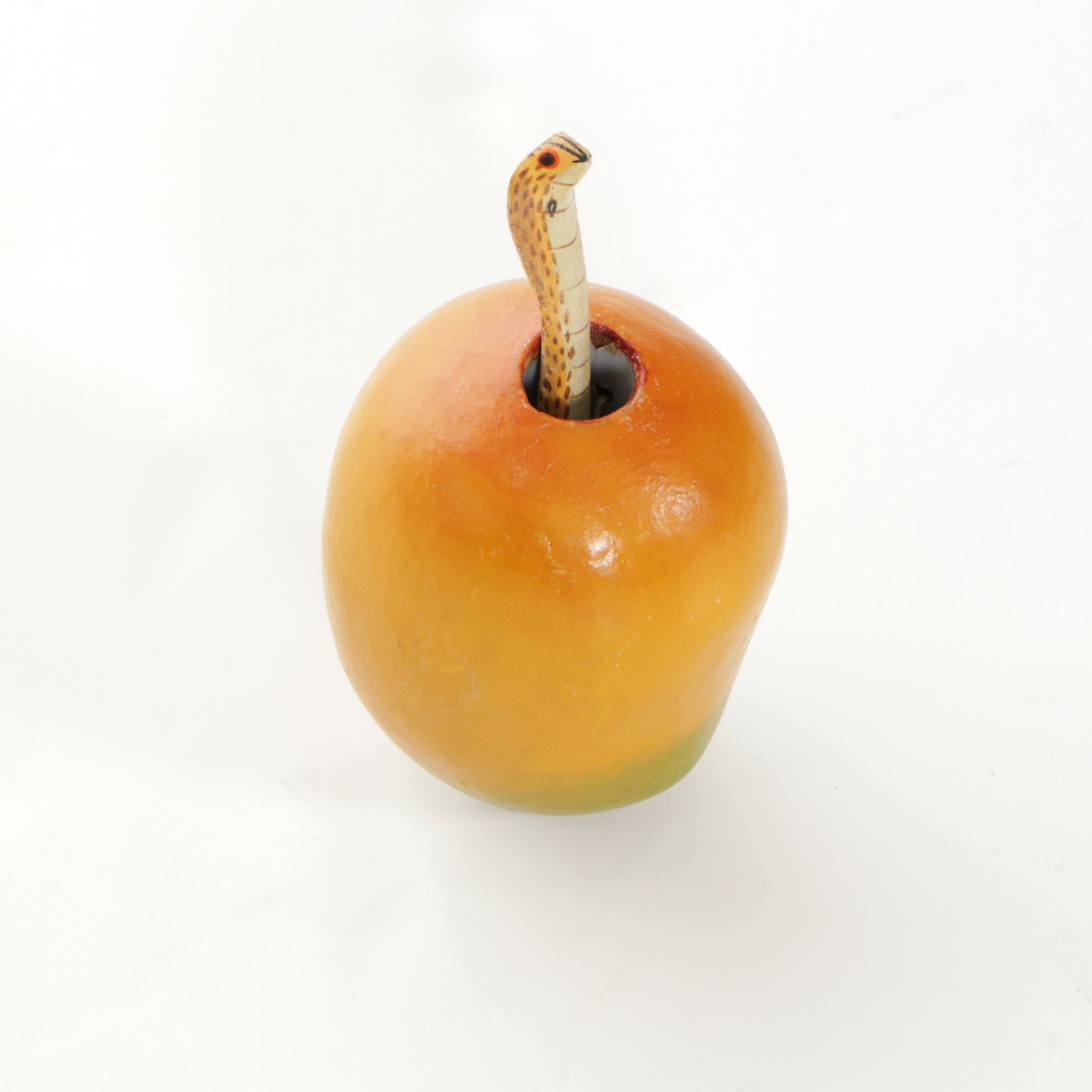 Wooden Palm Tree, Bird of Paradise Stem, and Mango with Pop Out Snake