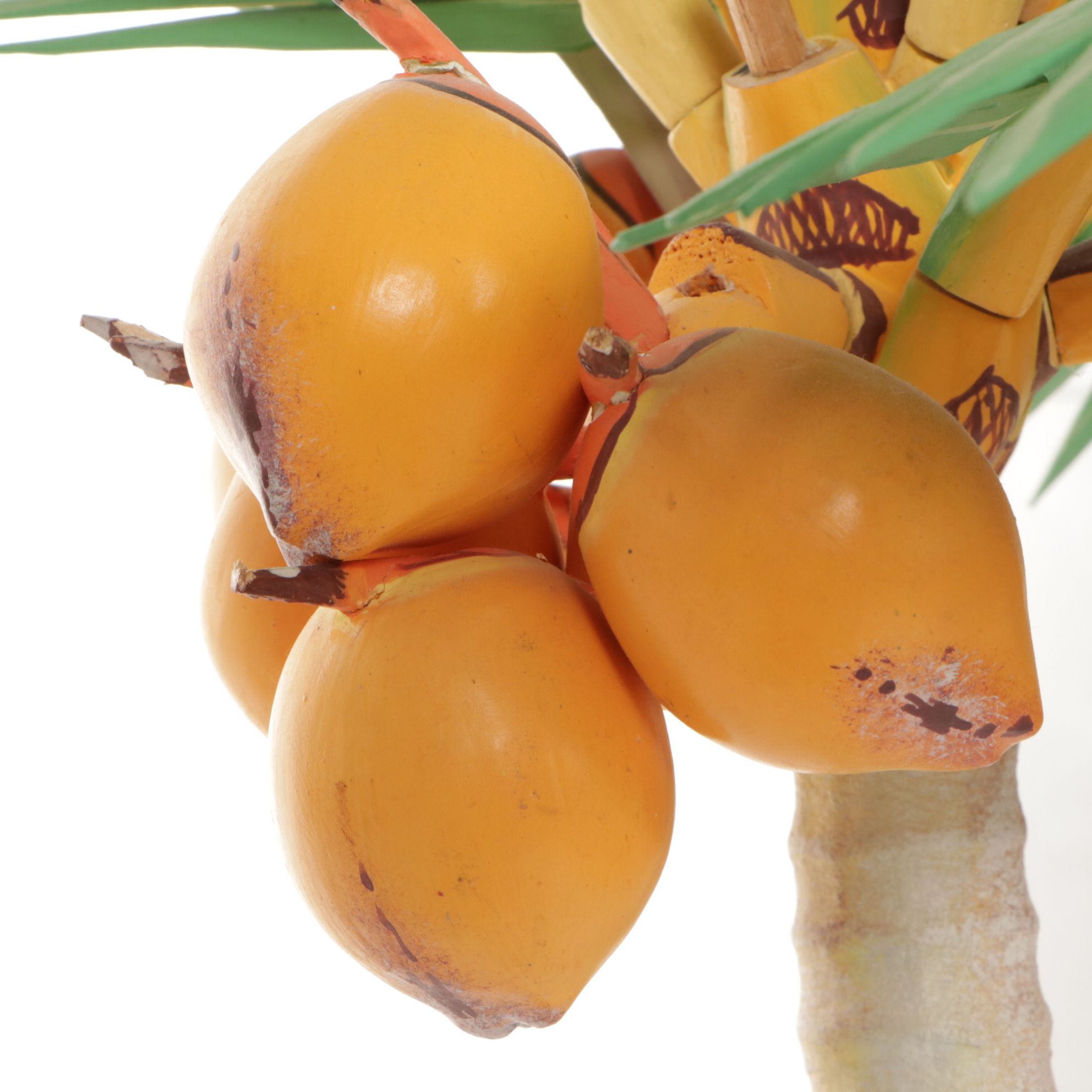 Wooden Palm Tree, Bird of Paradise Stem, and Mango with Pop Out Snake