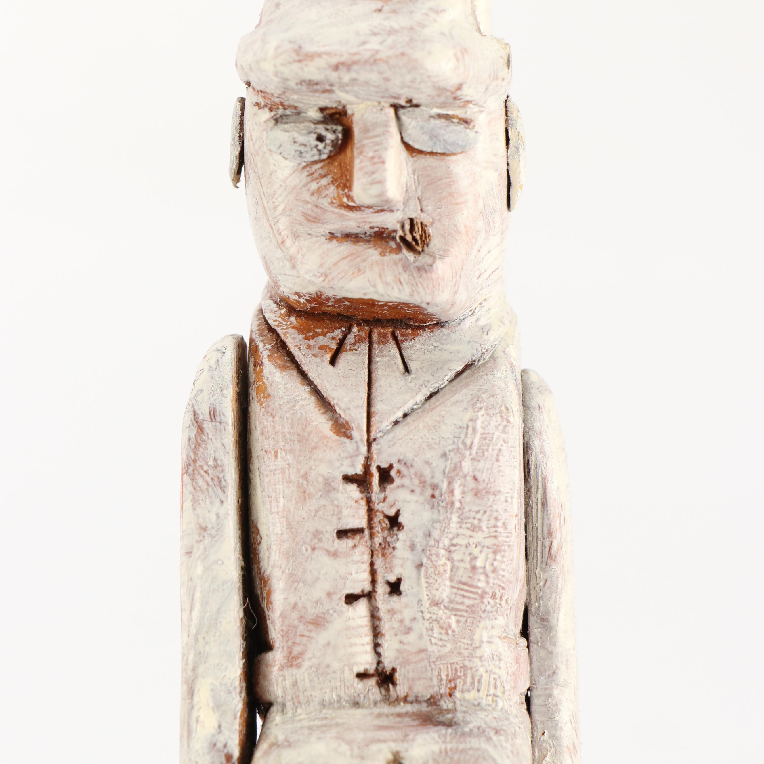 Folk Art Style Hand-Carved Wooden Figurines