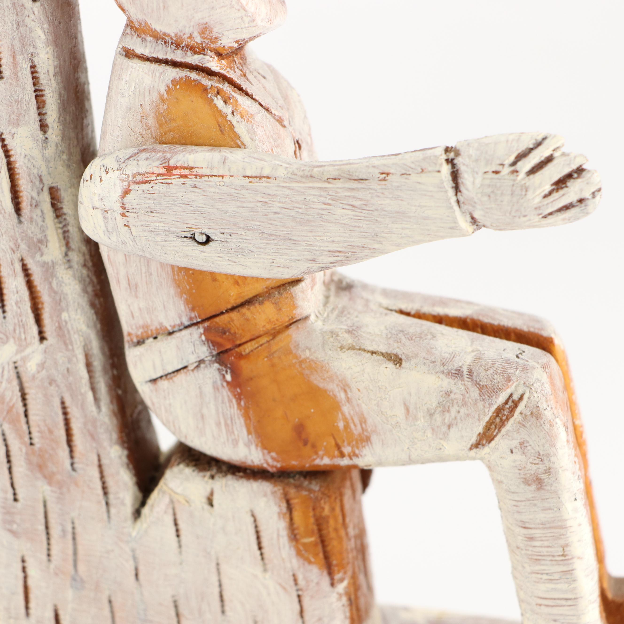 Folk Art Style Hand-Carved Wooden Figurines