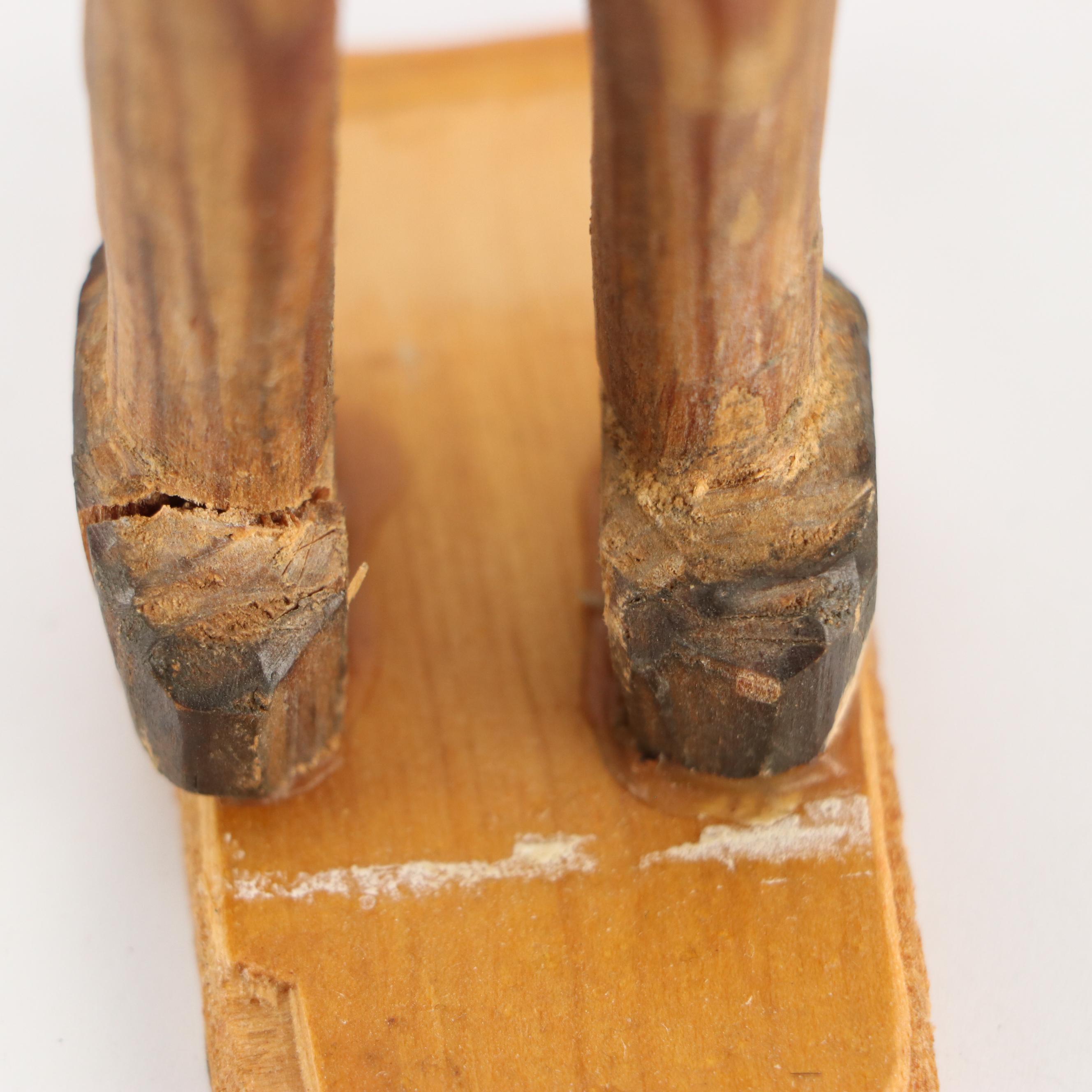 Folk Art Style Hand-Carved Wooden Figurines