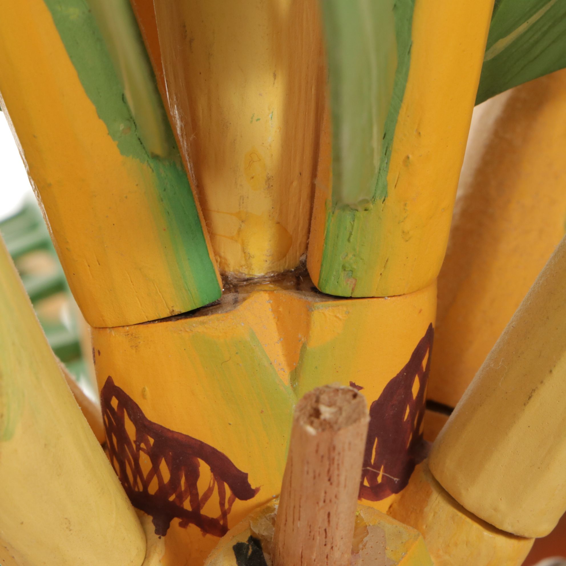 Wooden Palm Tree, Bird of Paradise Stem, and Mango with Pop Out Snake