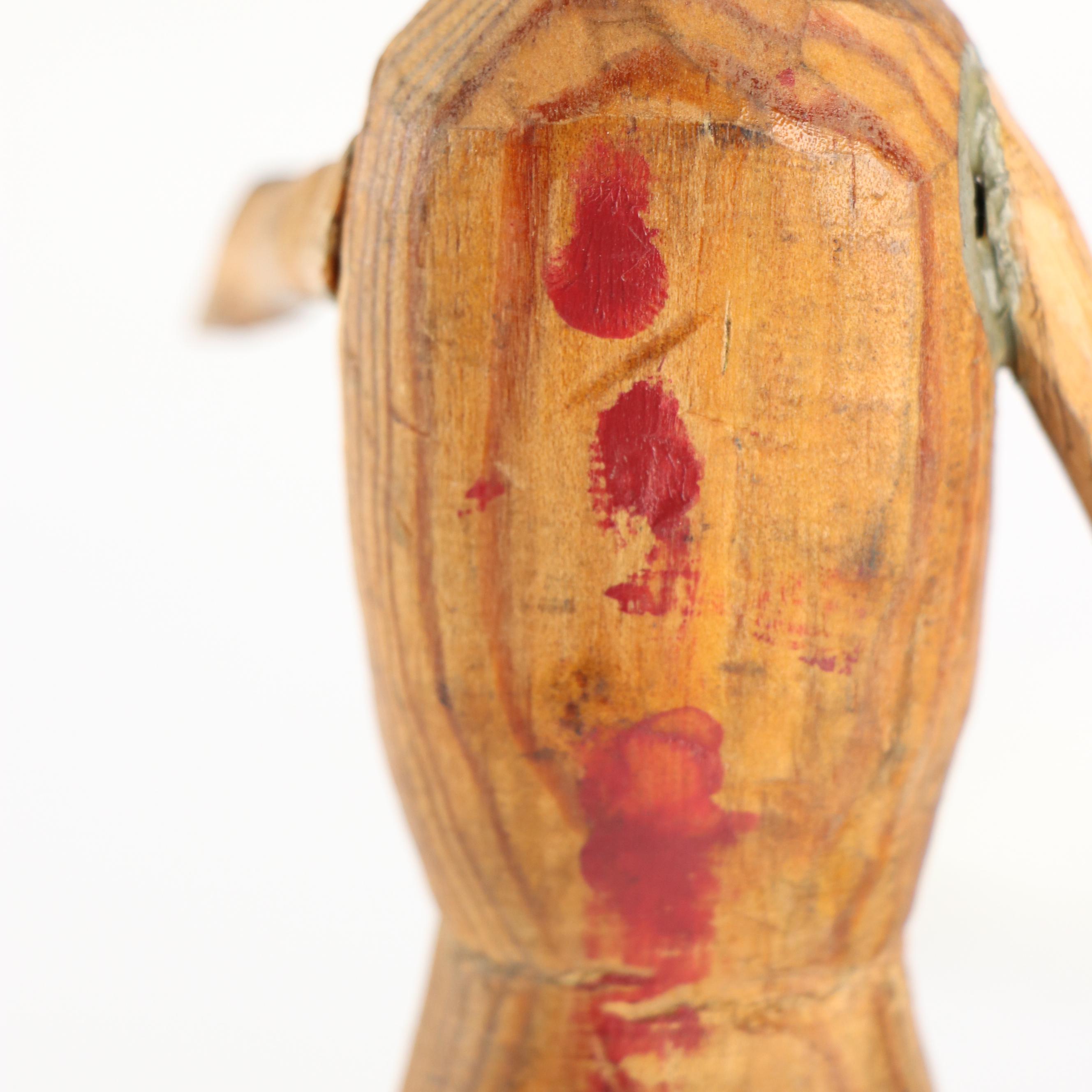 Folk Art Style Hand-Carved Wooden Figurines