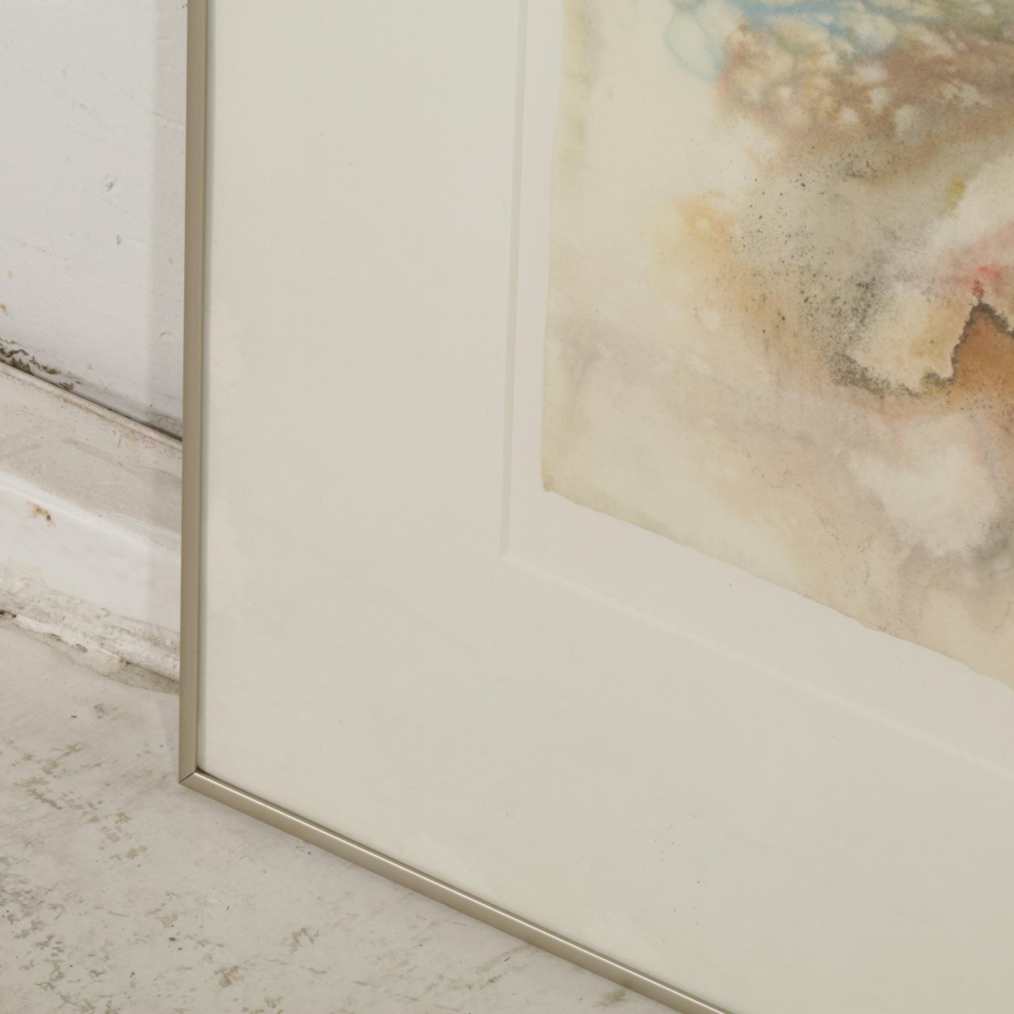 Peggy Brown Stylized Landscape Watercolor Painting, 1995