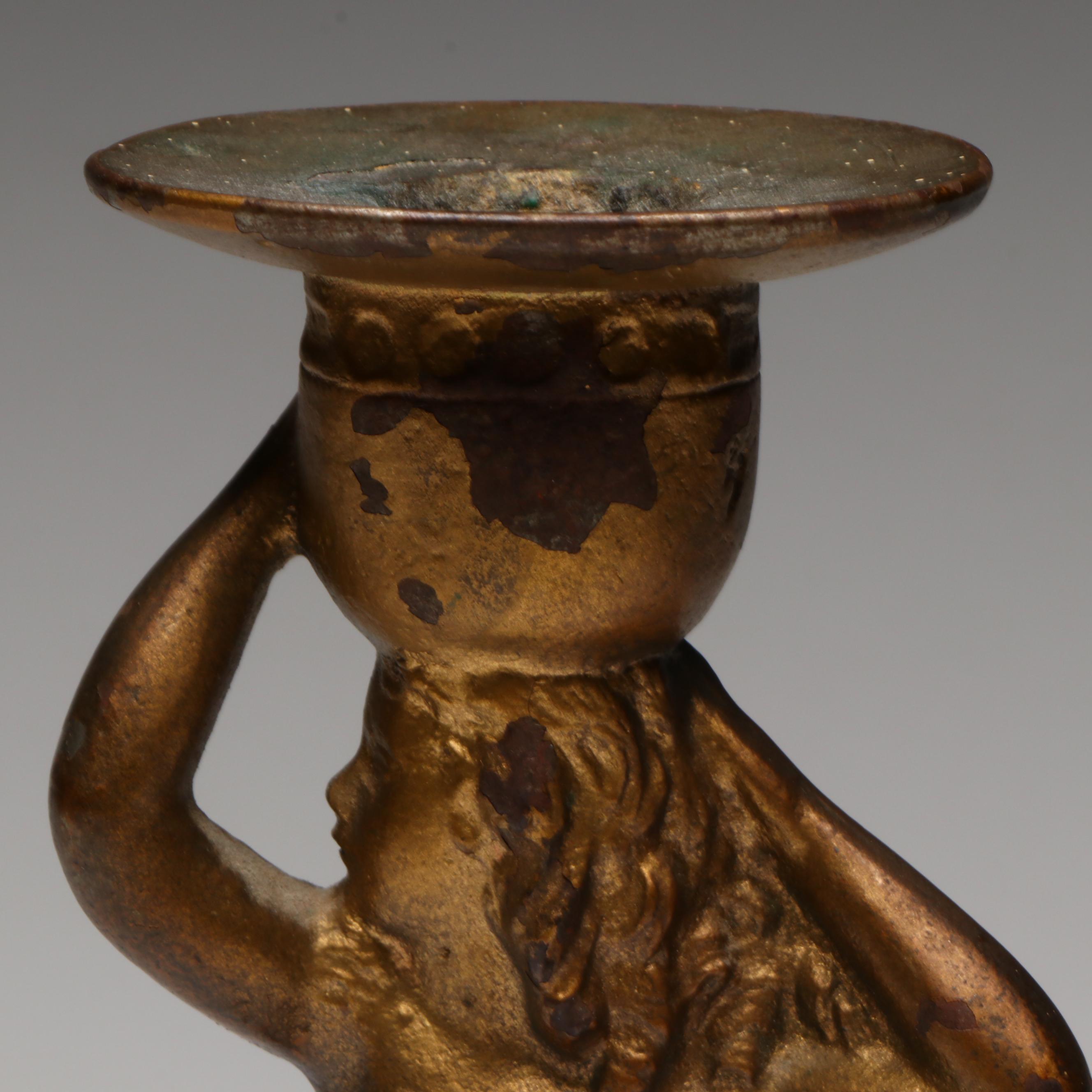 Antique Decorative Arts League Grecian Statuette Candlesticks, Early 20th C,